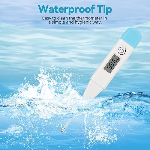 Miniatura 6 de Termómetros para adultos y niños, termómetro oral digital de lectura rápida y precisa para temperatura del bebé, resistente al agua, fácil de usar y