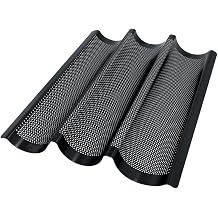 Birkmann, Bread Buddies, Baguette Tray, Perforated Baguette Mould Made of Carbon Steel for 3 Baguettes with Non-Stick Coating and Recipe Idea, 331006