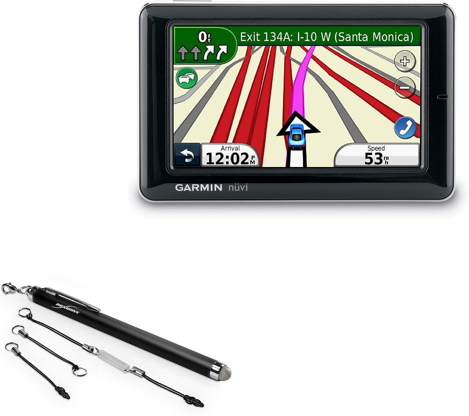 BoxWave Stylus Pen Compatible with Garmin nuvi 1690 - EverTouch Capacitive Stylus, Fiber Tip Capacitive Stylus Pen - Jet Black