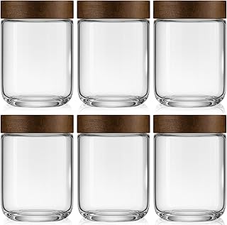 16oz 6 Pack Overnight Oats Containers with Lids, Glass Mason Jars with A...
