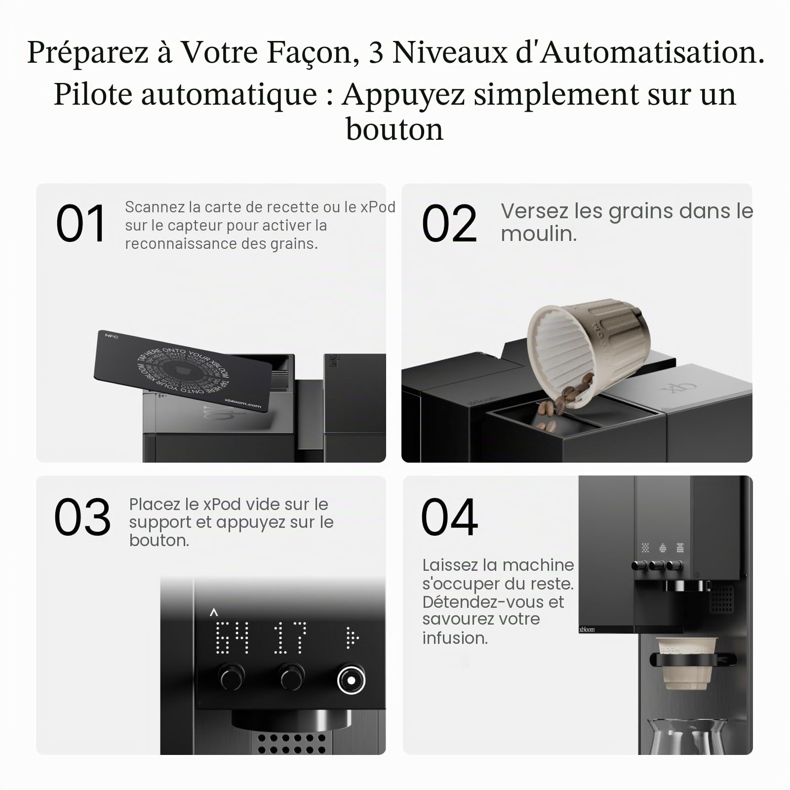 xBloom Studio – Machines à Café Automatiques 3-en-1 avec Broyeur Intégré, Balance et 3 Niveaux d’Automatisation – Cafetière à Grain avec Broyeur et Cafetière Filtre en Sage Green 220-240 V