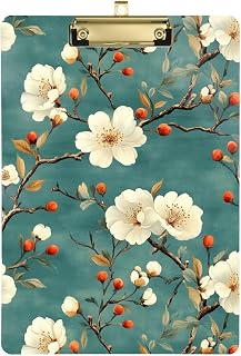 Flowers Orange Fruits Branches Clip Boards Legal Size Clipboard Clipboards Transparent Decorative Clipboard for Nursing Edition School 12.5 * 17 in