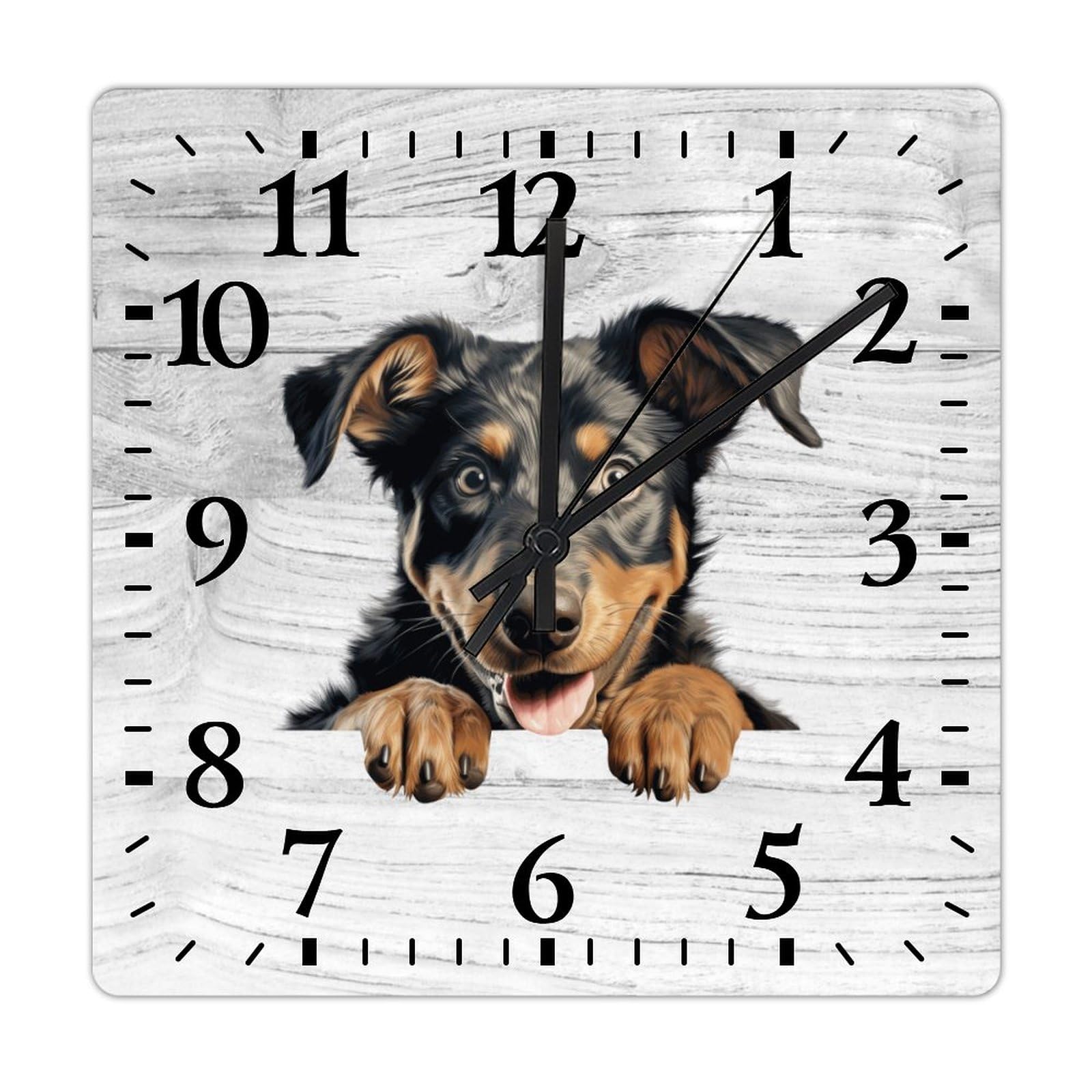 Horloge murale carrée Beauceron : cadeau idéal pour amoureux des chiens