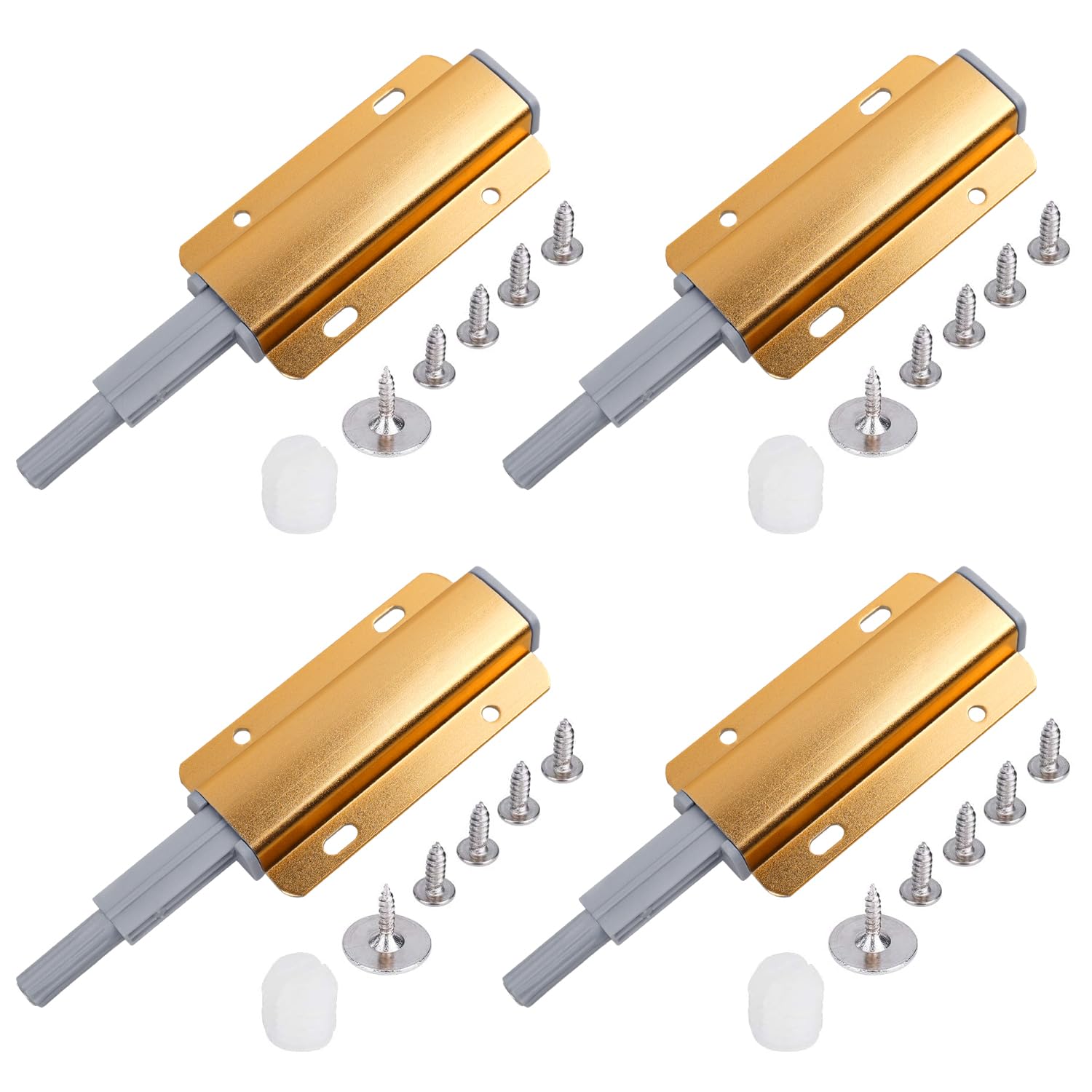 Redunest Push to Open Door Latch, 20 Pack Gold Magnetic Push Latches, Adhesive Heavy Duty Touch Latch Hardware for Push to Open Cabinet, Magnetic Door Catch for Cabinet Drawer Wardrobe Kitchen Door