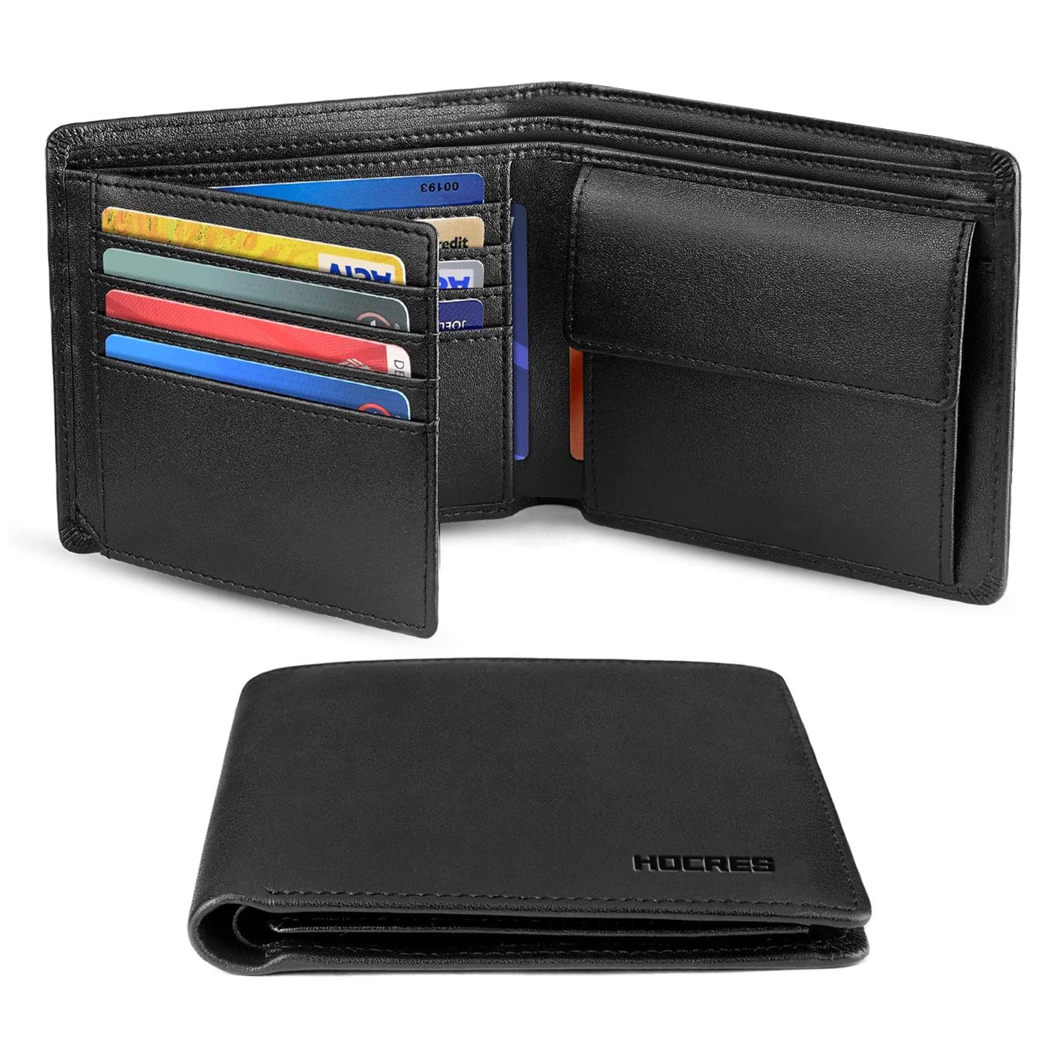 Mens Wallet Genuine Leather Wallets for Men UK with 10 Credit Card