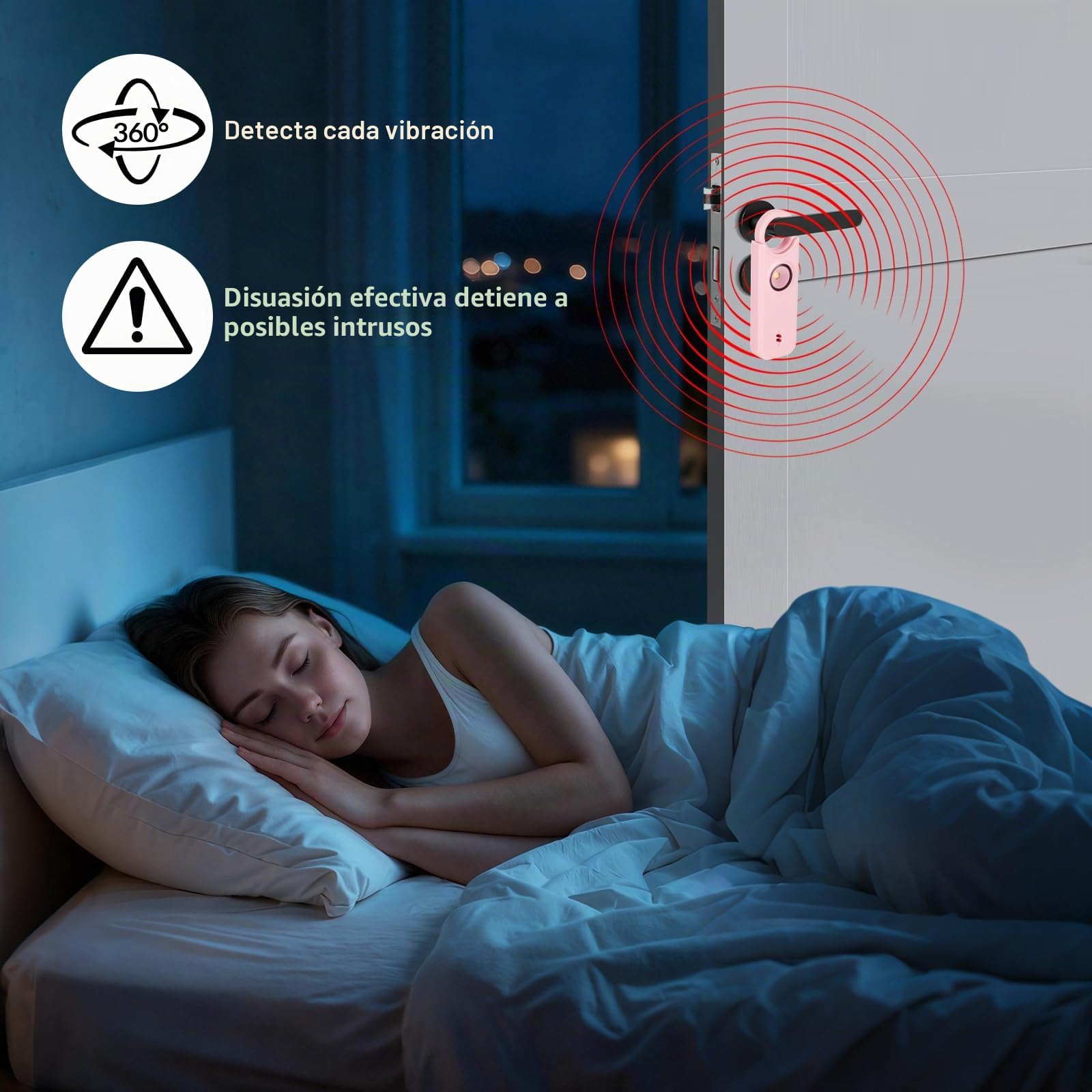Sprifityy Alarma Personal, Alarma De Bolsillo para Mujer, con Sirena de 130 dB y luz de Señalización LED, Llavero Recargable USB Tipo-C para Mujeres, Niños/Mujeres/Ancianos (Rosa)