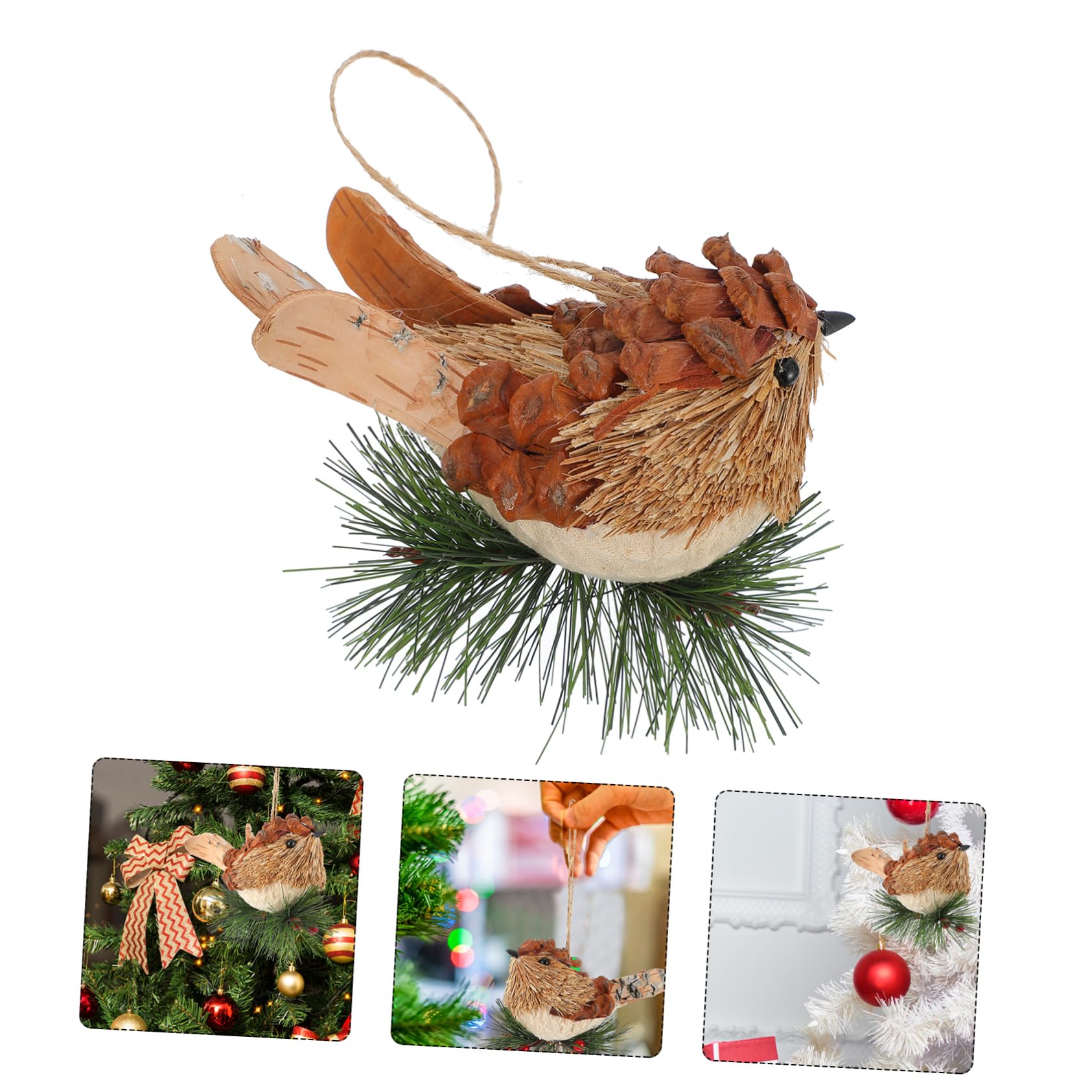 ABOOFAN 3 STK Stroh- -Charme Christmas-Decorations Christmas decoations Anhänger zum Aufhängen am Weihnachtsbaum Hausverzierung Lichthausdekorationen für zu Hause Handdekor Handbuch