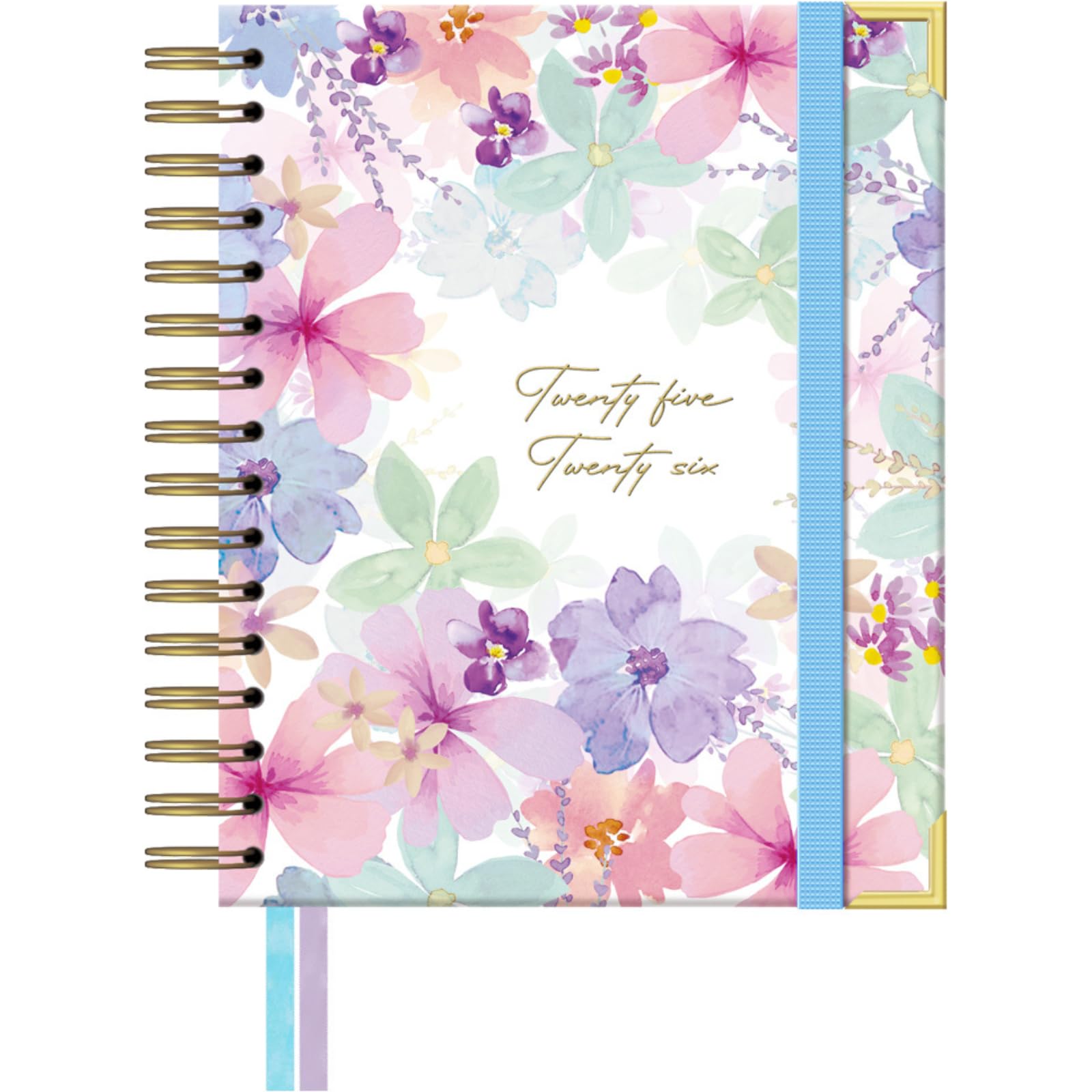 Takenote Academic Diary 2025 2026 - A5 Size (16.5x20.5 cm), Day per Page, Academic Format September to August, Double Wire-O Binding, Bilingual: Spanish & English - Violet