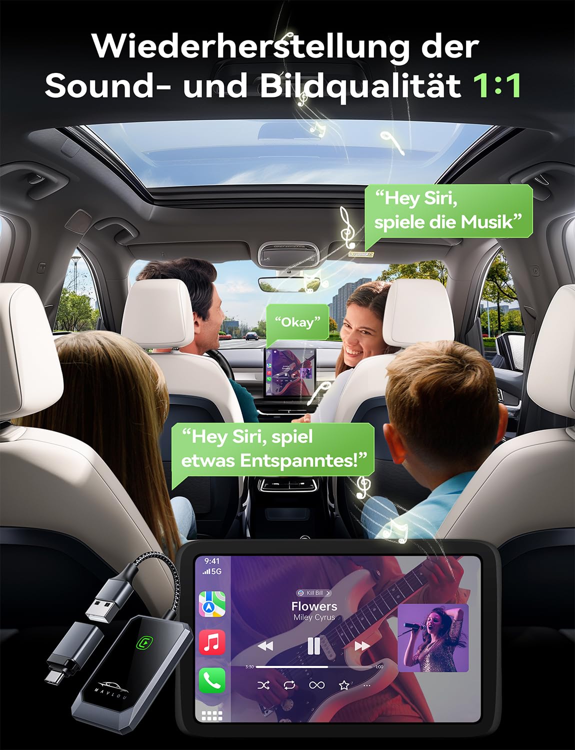 Wireless CarPlay Adapter, Neueste Upgrade, Konvertieren Verkabeltem CarPlay zu Wireless, Plug-und-Play OTA-Upgrade, für iPhone iOS 10+ & Autos mit Wired CarPlay (Grau)