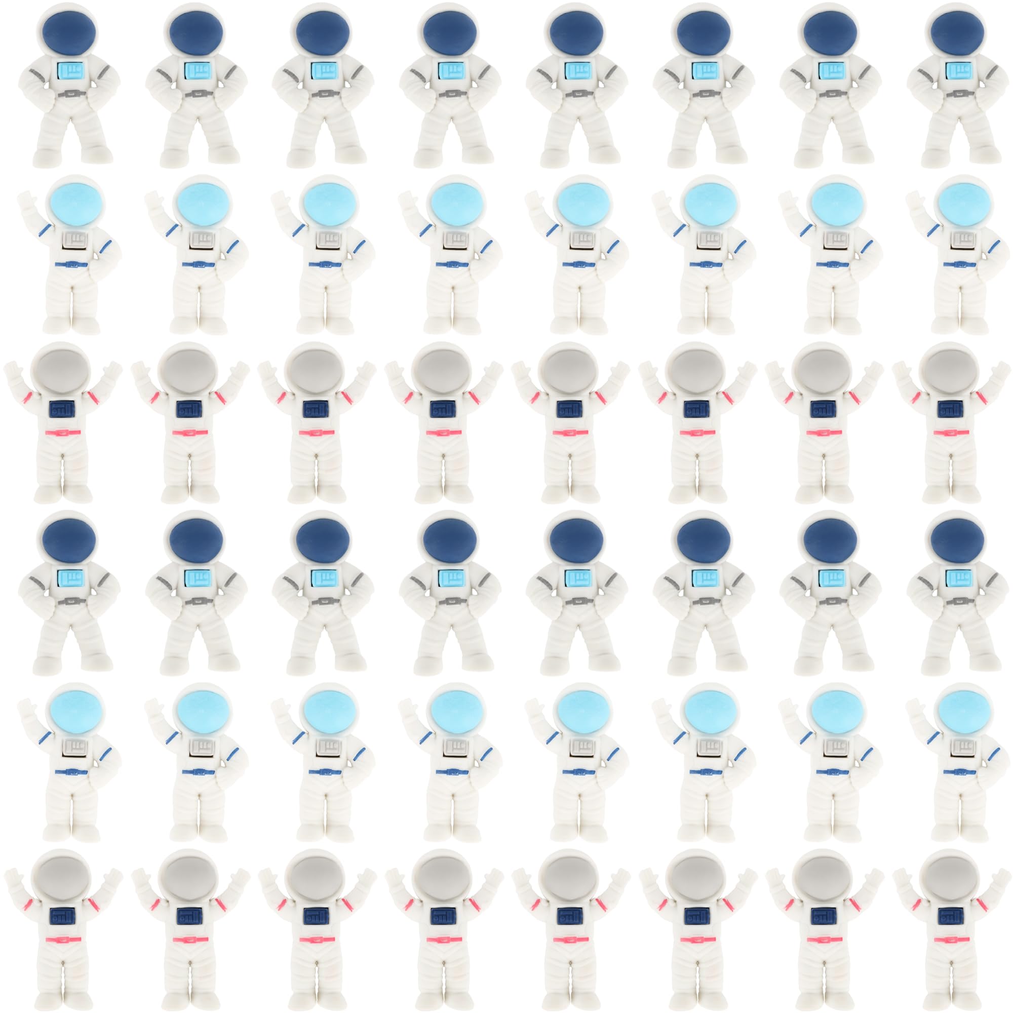 48 Pcs Kids Outer Space Theme Erasers Kawaii Astronaut Erasers Fun Spaceman Desk Pet Pencil Erasers for Student Classroom Prizes Homework Rewards
