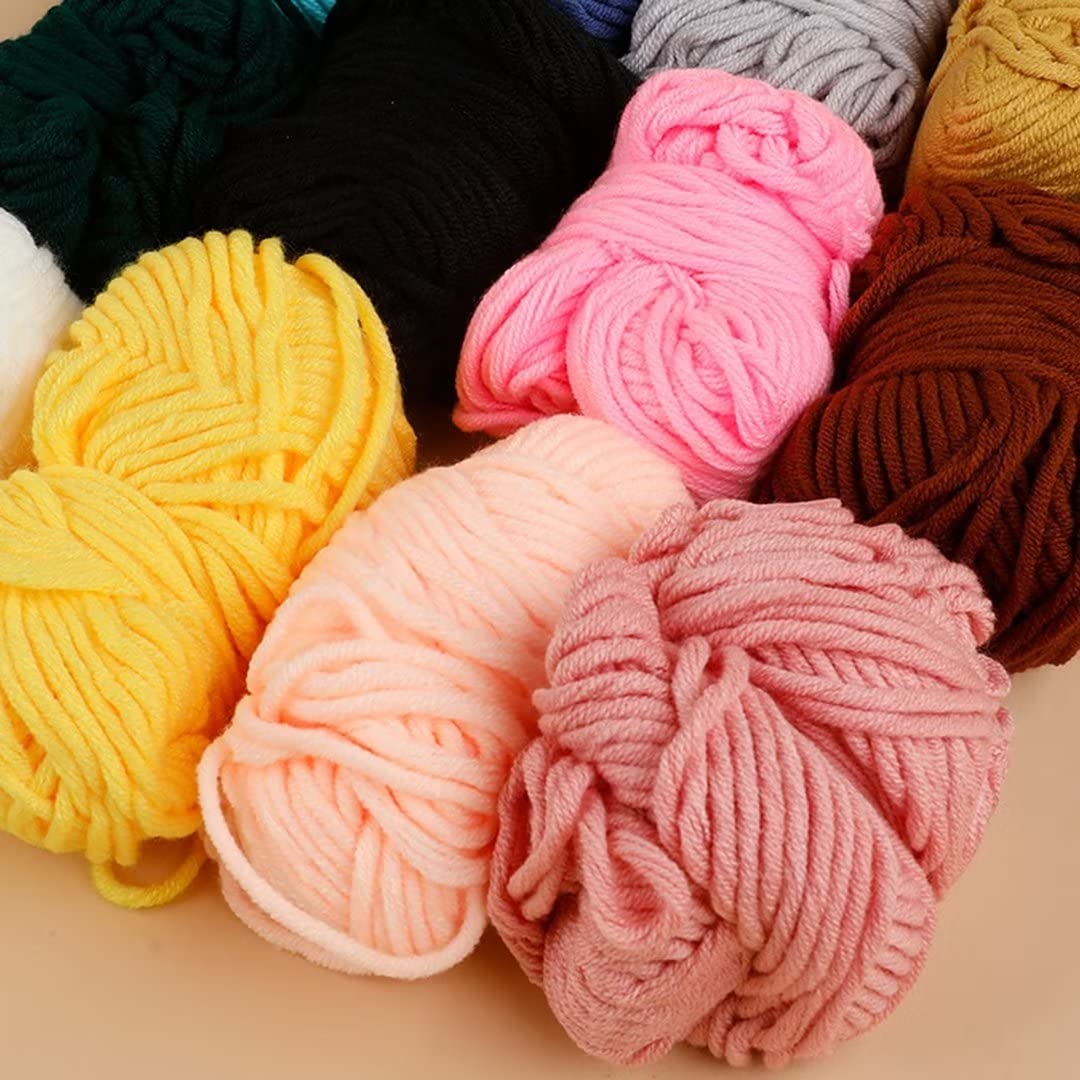 Filato da ricamo Poke in 12 colori, 8 fili di filato tufted in cotone latte, filato tufting solido 3 mm per ricamo a mano/pistola tufting, gomitolo da 30 g, filato per uncinetto per tappeti (12 color