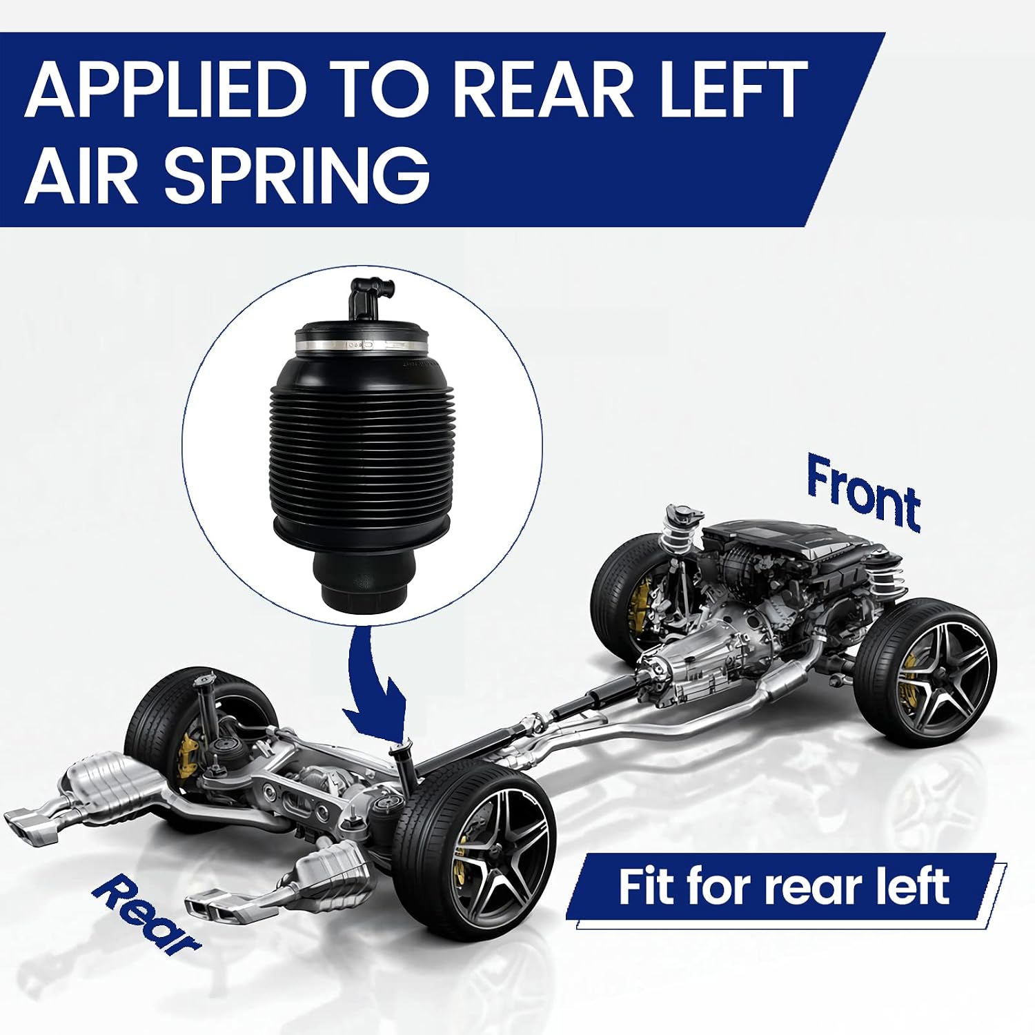 Rear Left Air Suspension Spring, Compatible with Lexus GX470 2003-2009 and Toyota 4Runner 2003-2009, OEM Replace Part# 4808035010, 4808035011, 4808035020