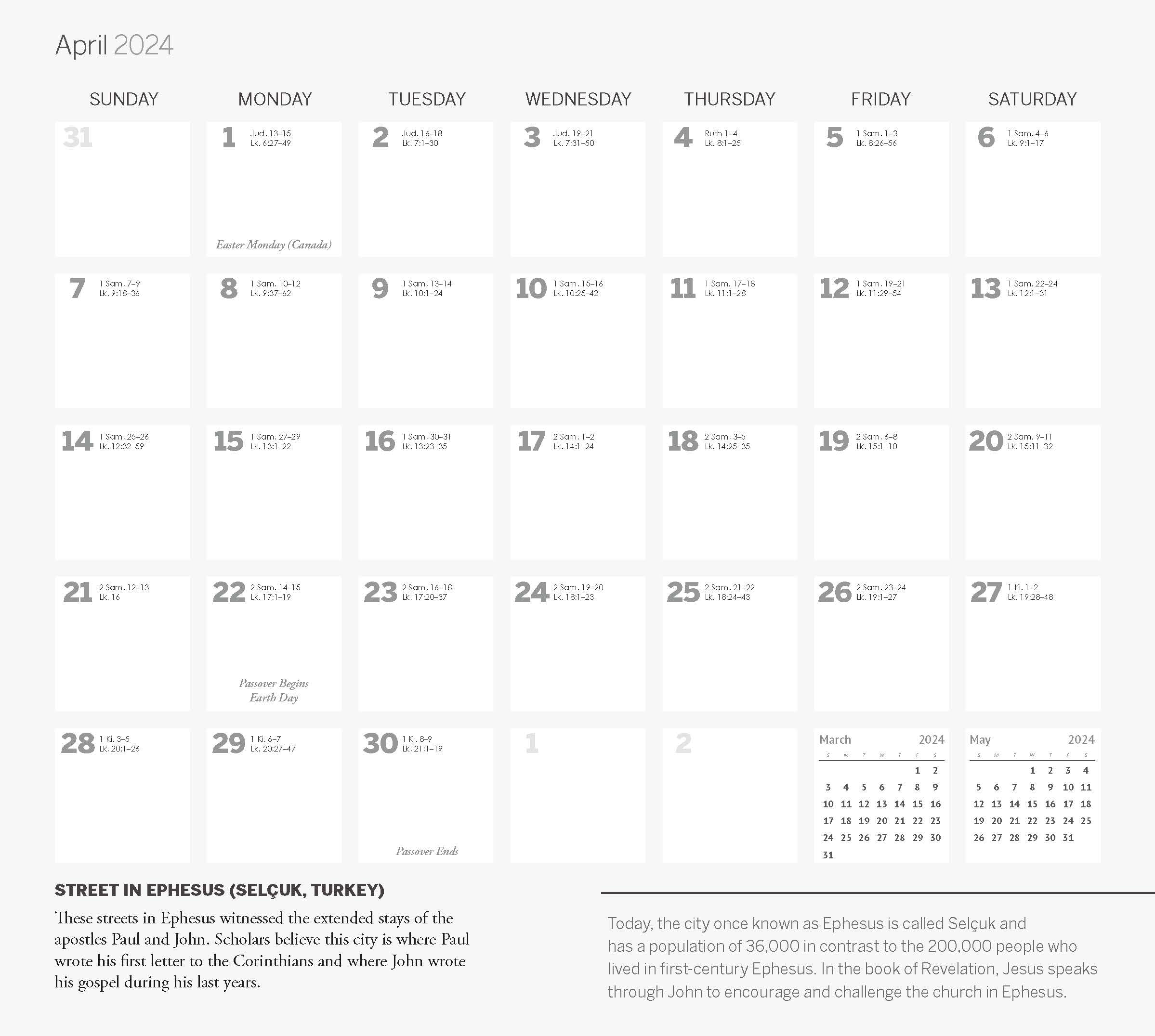 Lands of the Bible Calendario da parete 2024