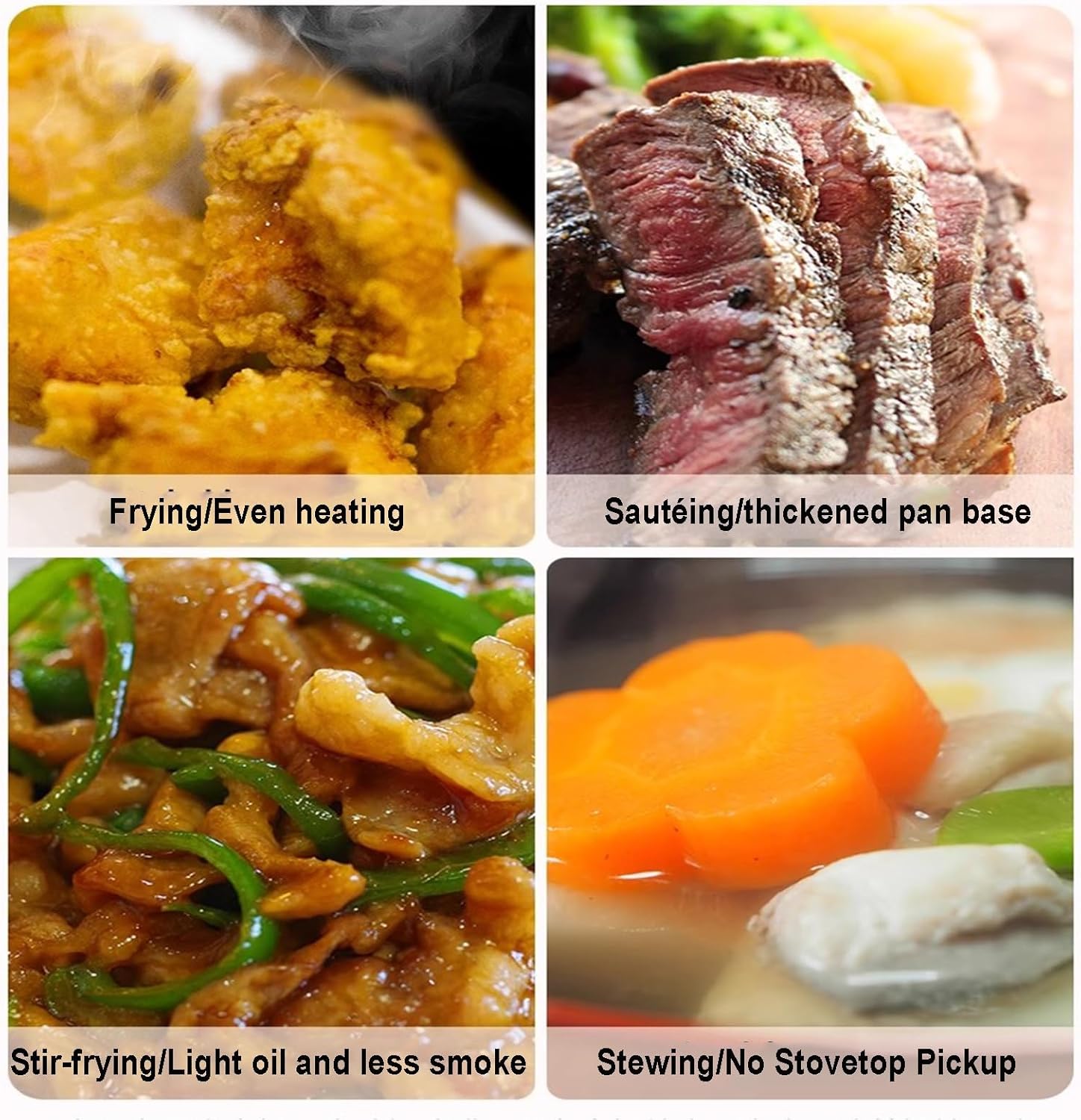 EMYJAY Nonstick Skillet, No Chemicals Coated Flat Bottom Cookware Carbon Steel Wok Pan Woks & Stir-Fry Pans for Induction Electric Gas Halogen All Stoves (Color : Black, Size : 28cm)