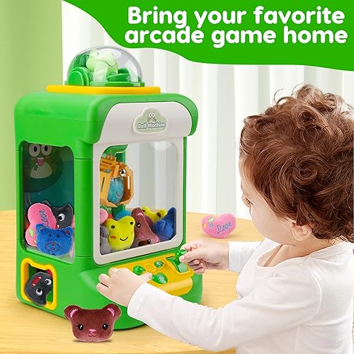 Miniatura 4 de Máquina de garras para niños, mini máquinas expendedoras de dulces con luz musical y juguetes de premios de felpa para niñas y niños de 4 a 6 a 8