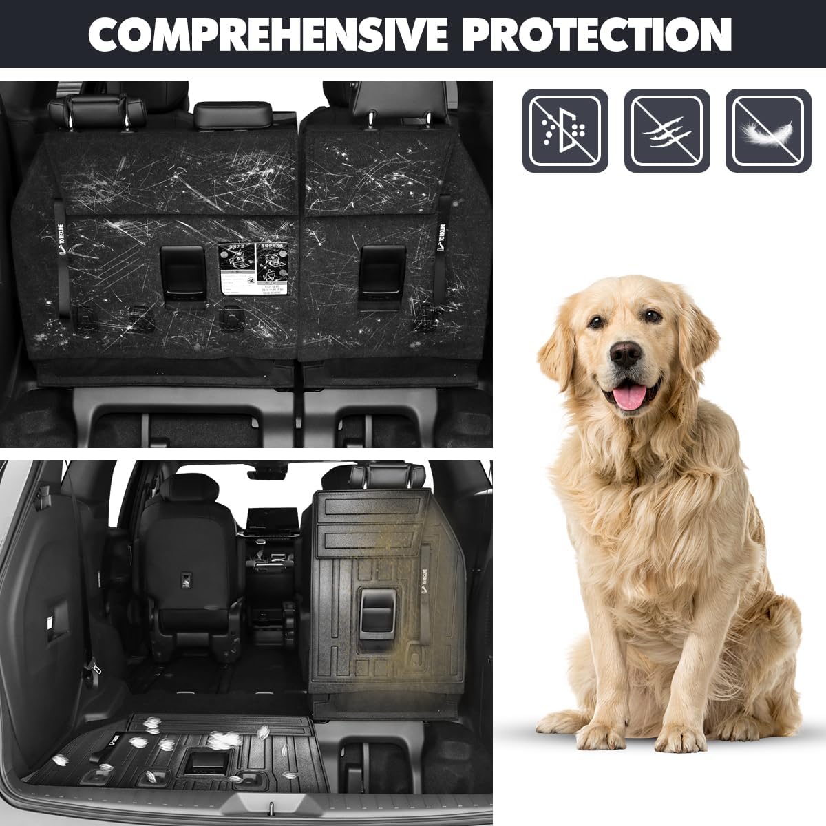 Fit for 2021-2025 2026 Toyota Sienna Backrest Mats, TPE All-Weather Rear 3rd Row Seat Back Cargo Truck Cover Protector Fit for 2026 2025 2024 2023 2022 2021 Toyota Sienna Accessories(Backrest Mat)