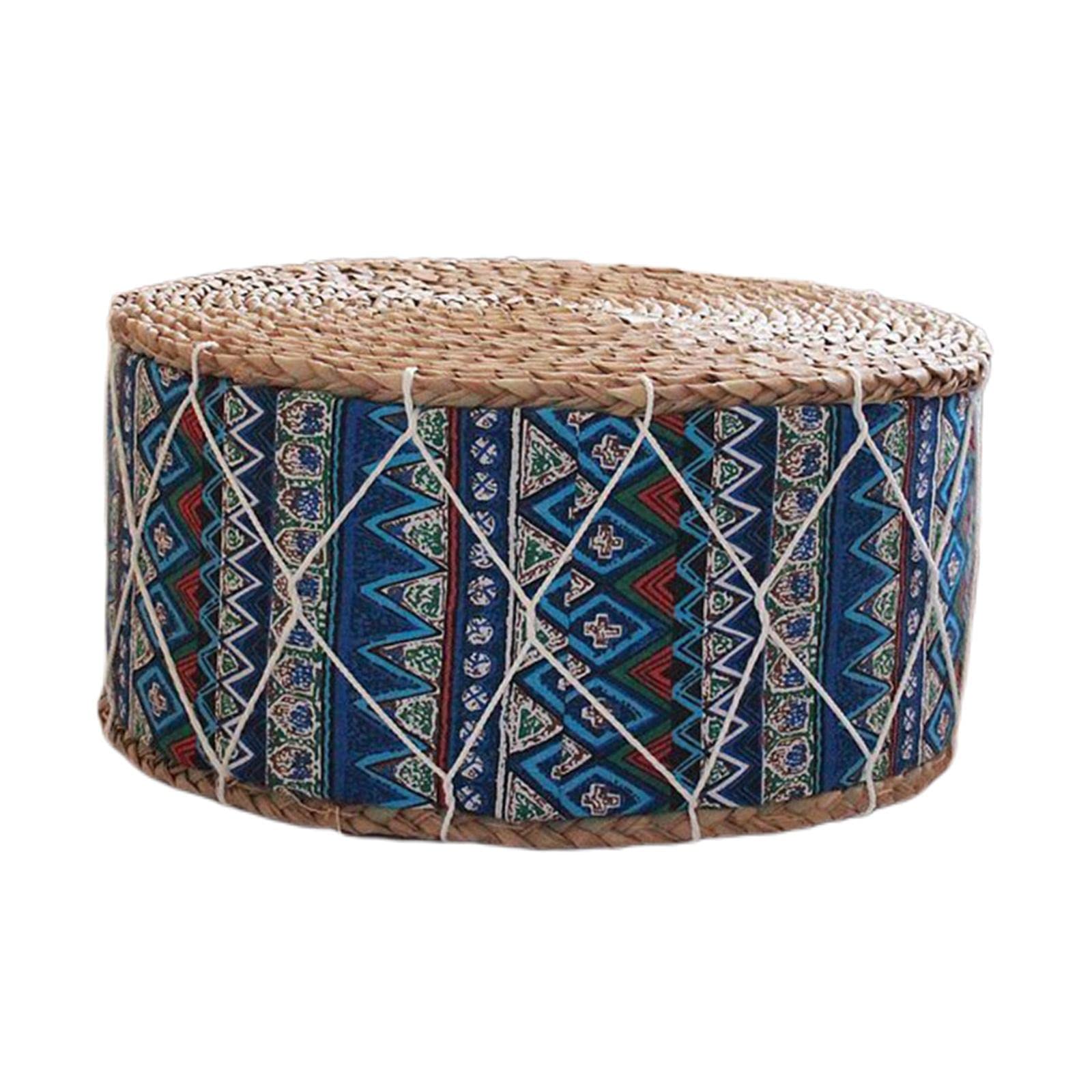 Handmade Straw Futon Floor Pillow Meditation Cushion Stool Pouf Bohemia Blue|Home & Garden|Home Dacor> Pillows-image-45