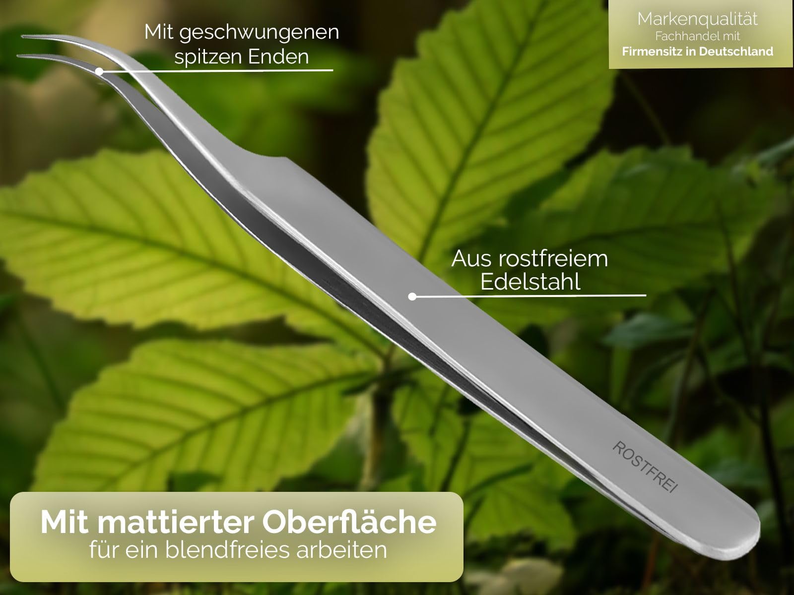 Premium Zeckenpinzette Zeckenzange Edelstahl Zecken Pinzette rostfreier Qualitätsstahl mit Aufbewahrungs-Etui