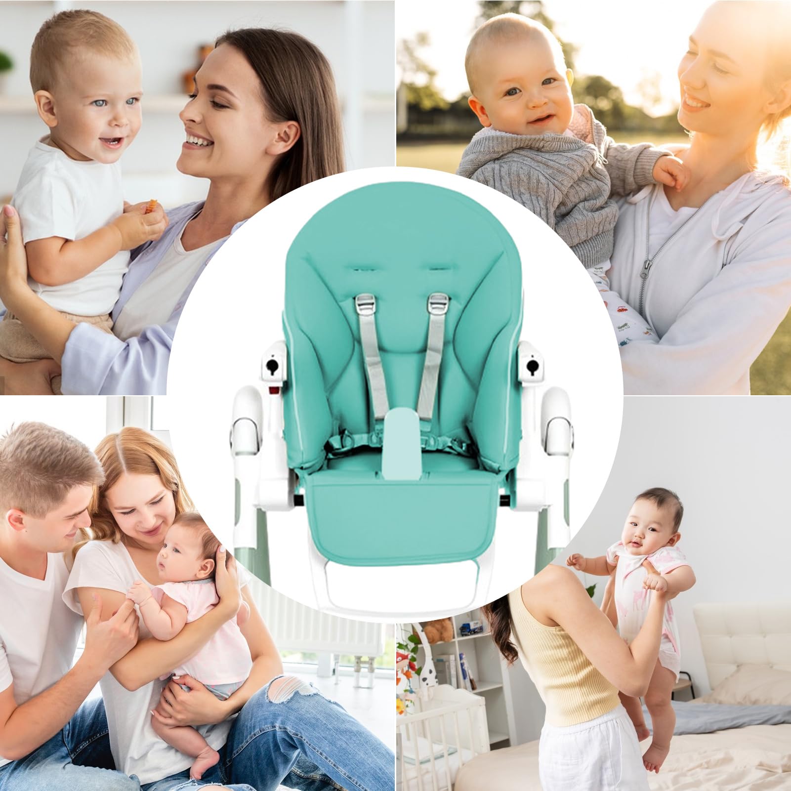 Funda Para Trona De Bebe Cojín De Asiento Para Silla Alta Para Bebé Cojín Para Silla De Bebe Funda Para Silla De Comedor Funda De Cojín Para Asiento De Alimentación De Cuero PU Cómoda Para Niños