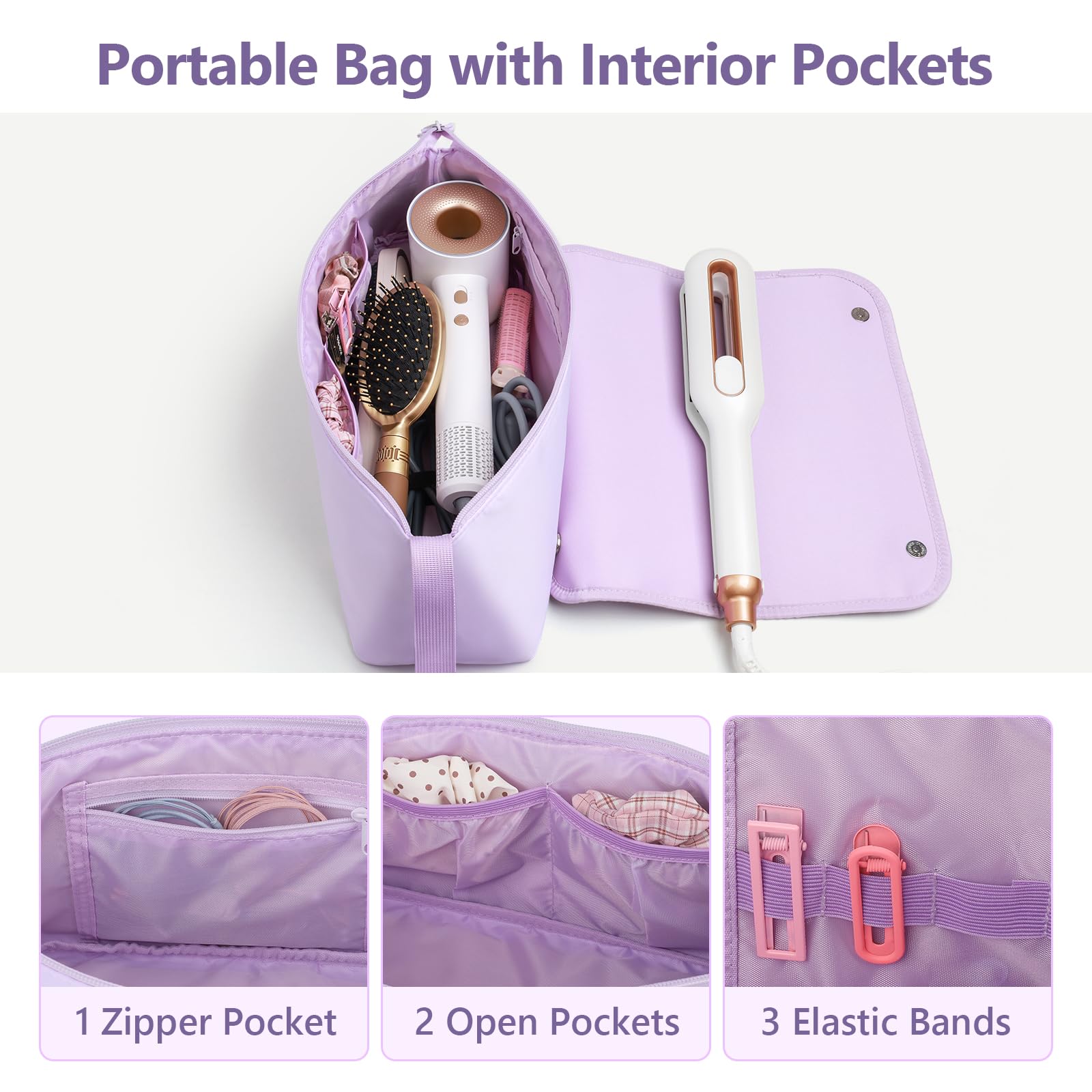 MOKURA Travel Hair Tool Bag - Purple -4
