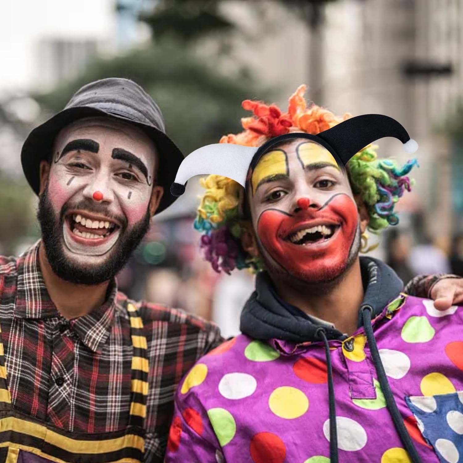 XNFUOE 2pcs Jester Headband Halloween Clown Cosplay Headband Jokers Costume for Halloween Cosplay Dress up - Image 4