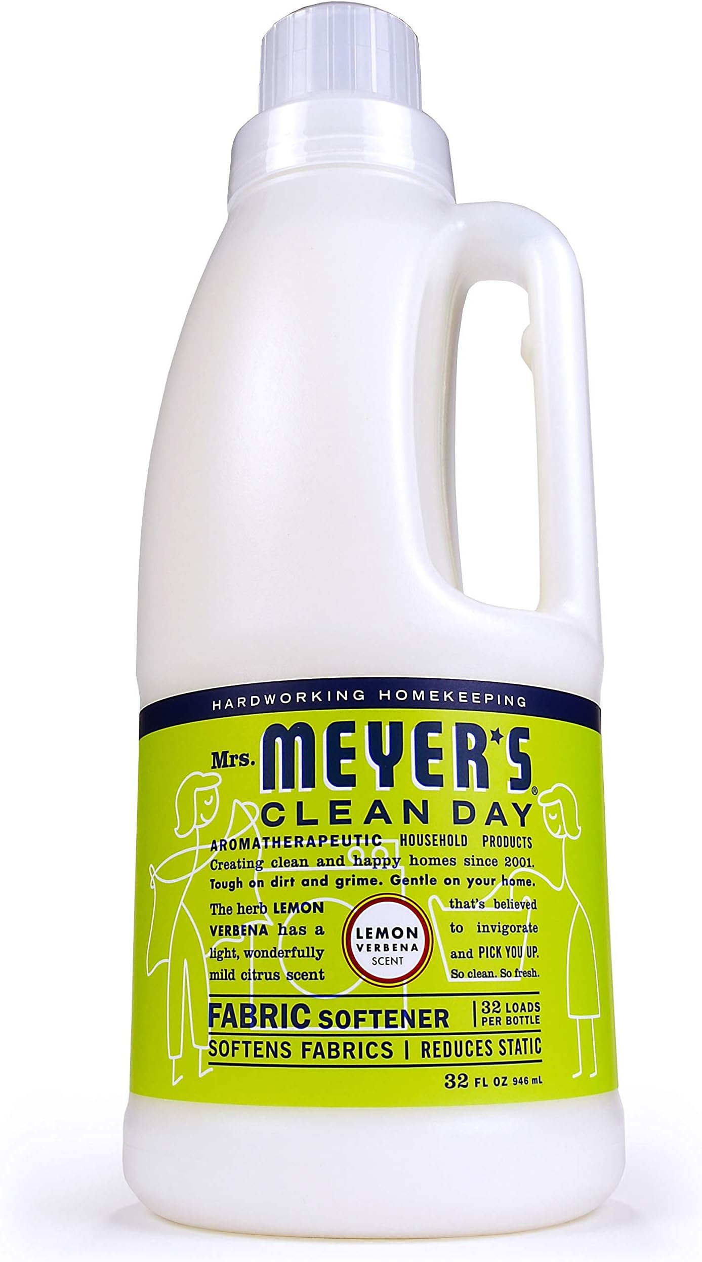 MRS. MEYER'S CLEAN DAYLiquid Fabric Softener Bottle, Lemon Verbena Scent, 32 Fl oz (Pack of 1)