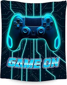 Gamer Blanket Gifts - Boys Blankets for Kids - 60x80 Inch Cozy Soft Cool Gaming Throw for Teens Adults