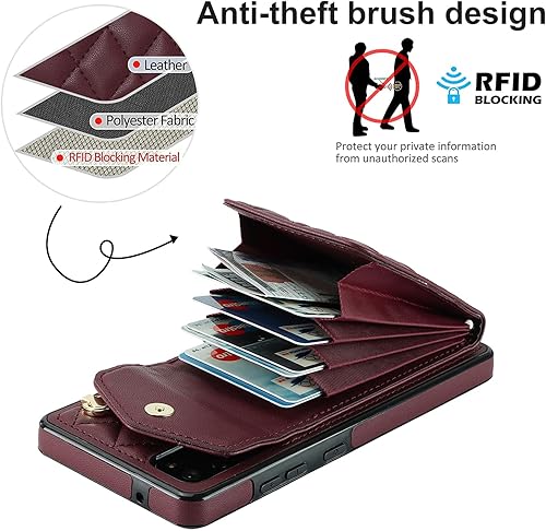 Miniatura 3 de QLTYPRI Funda tipo cartera cruzada para Samsung Galaxy S20 FE, funda de piel sintética para teléfono con bloqueo RFID, ranuras para tarjetas,