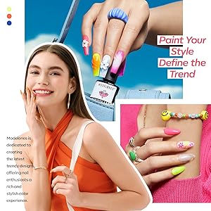 modelones Neon Gel Nail Polish Set, 6 Colors Hot Pink Blue Green Purple Yellow Orange Glitter Gel Polish Kit Soak Off LED Manicure DIY Nail Art Salon Home Gift For Women Girl