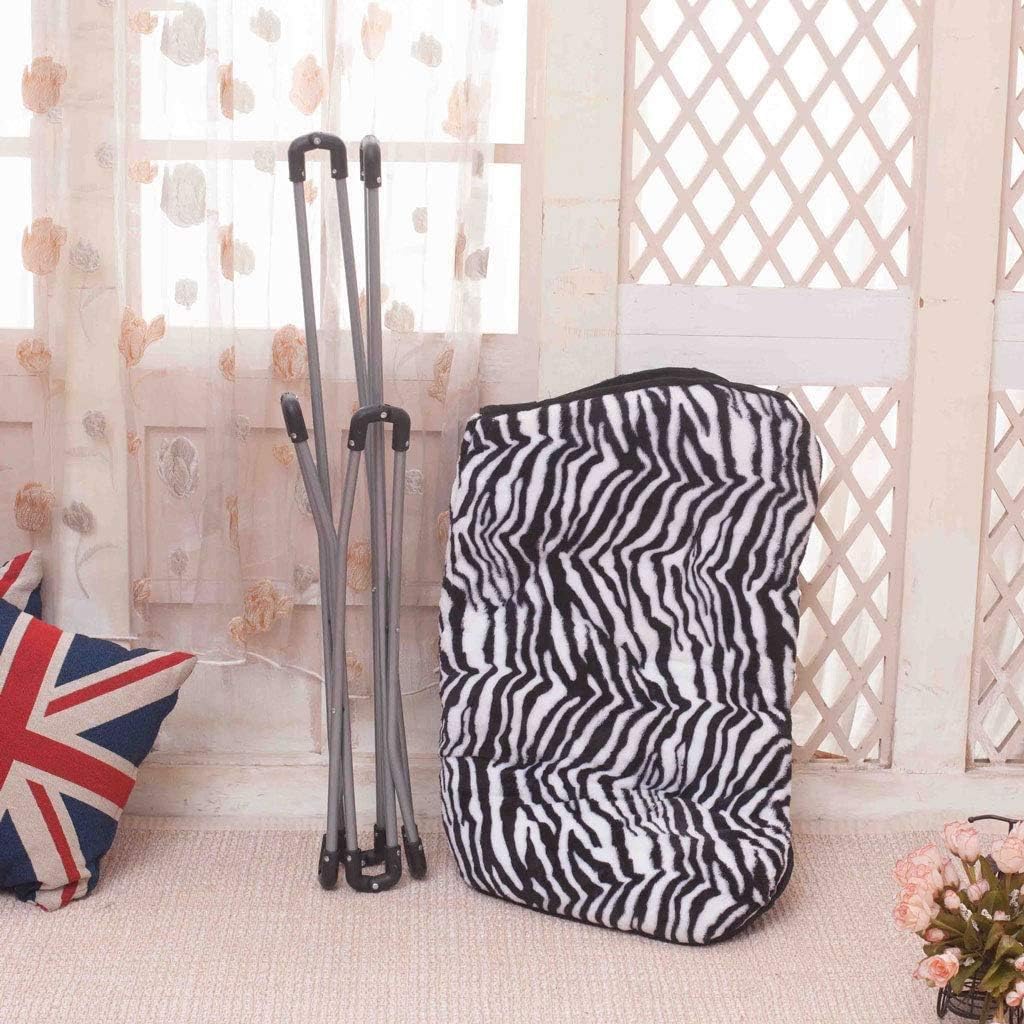 Portable Folding Stool，Portable Padded Seats with Iron Legs, Suitable for Indoor and Outdoor, Stripe