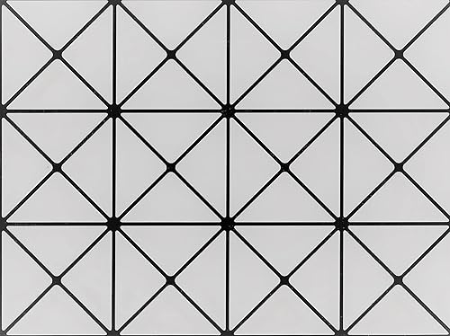 LONGKING - Azulejos de 10 hojas para despegar y pegar para salpicaduras de cocinabaño, azulejos pequeños, azulejos con patrón triangular blanco con