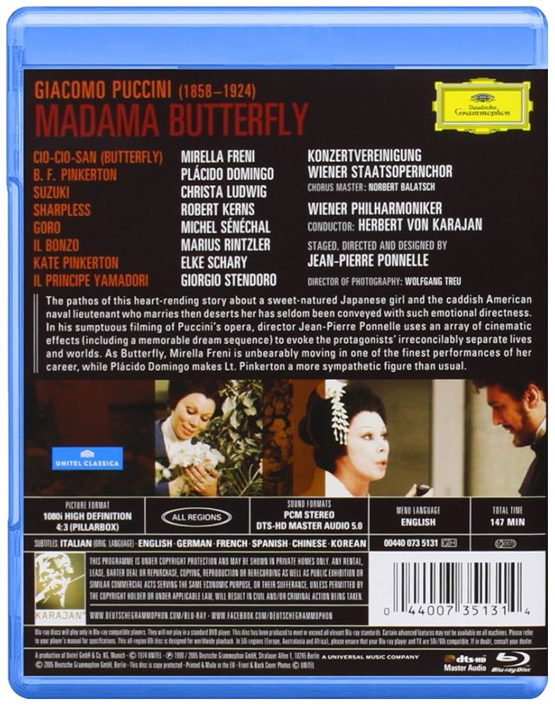(未使用･未開封品)　Madama Butterfly [Blu-ray] [Import] p1m72rm Amazon.com: Puccini: Madama Butterfly[Blu-ray] : Freni