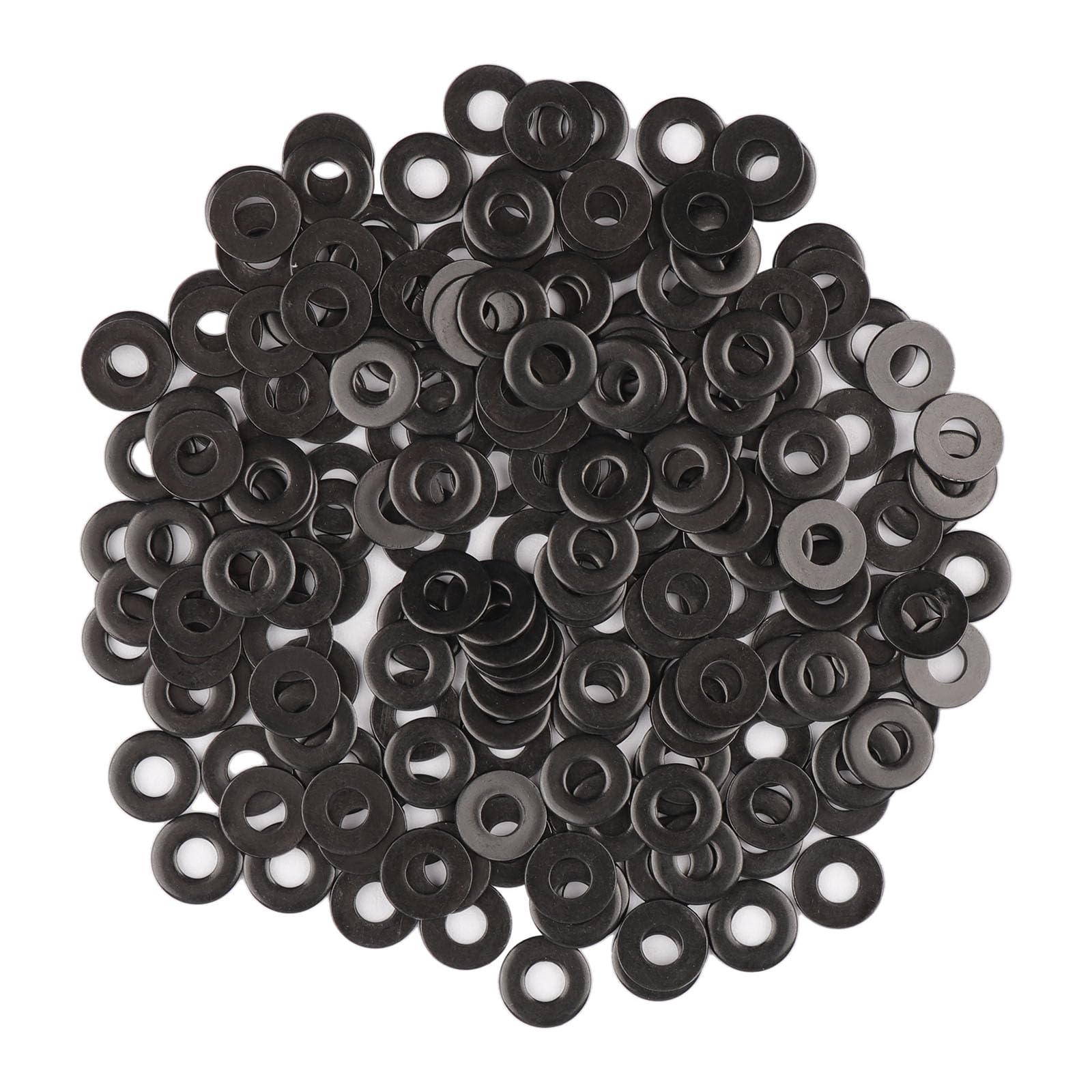 Photo 1 of 200pcs #6 x 3/8'' Washers 304 Stainless Steel Black Flat Washers Universal Metal Washers, 1mm Thick