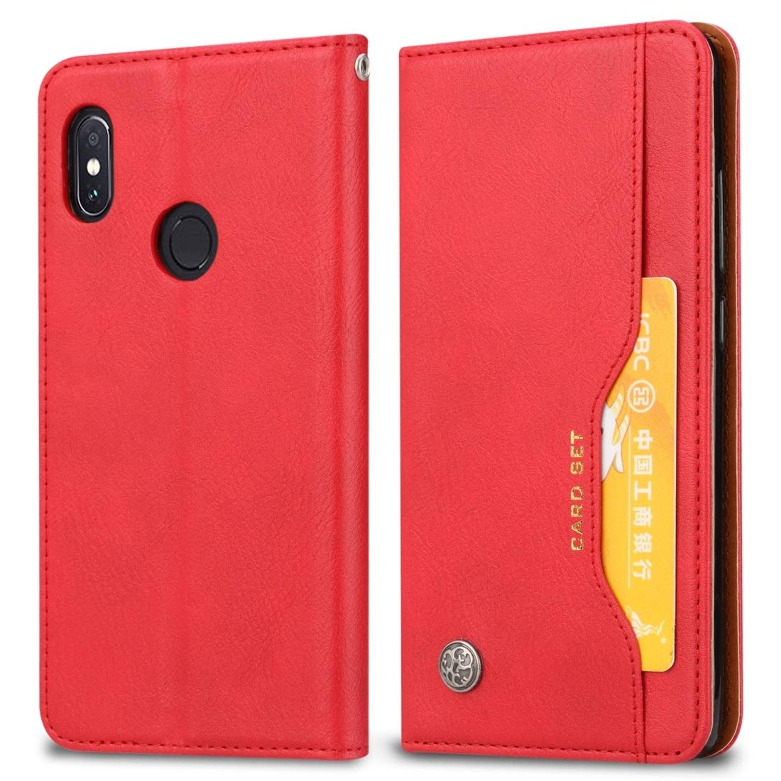 Étui en cuir Redmi Note 6 Pro à texture peau et finitions soignées - 8