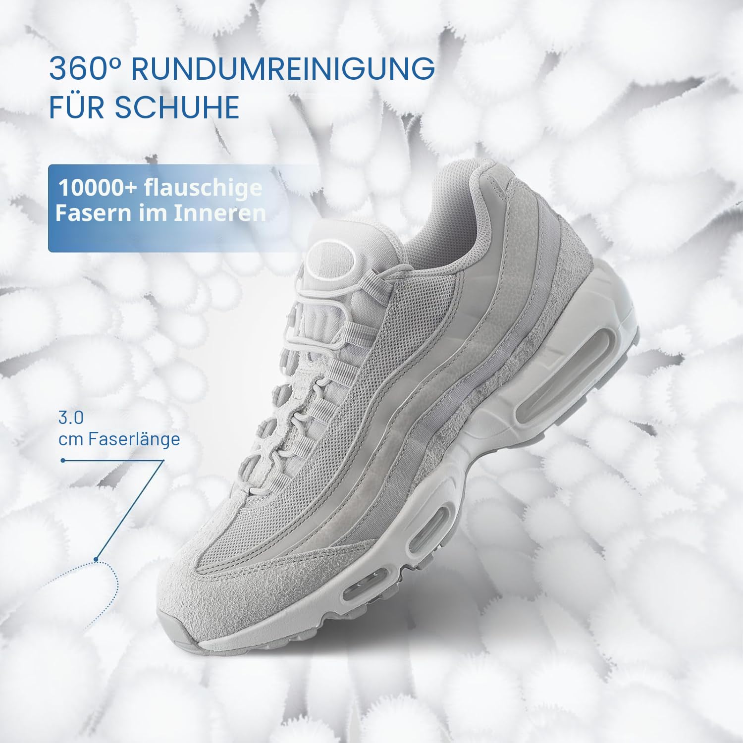 Teletrogy 2Pcs Schuhe Waschbeutel, Schuhwaschbeutel Waschmaschine mit Verstellbare Schuhspanner, Wäschesack Schuhe mit Verstecktem Reißverschluss, Wiederverwendbarer Wäschenetz für Sneaker, Weiß