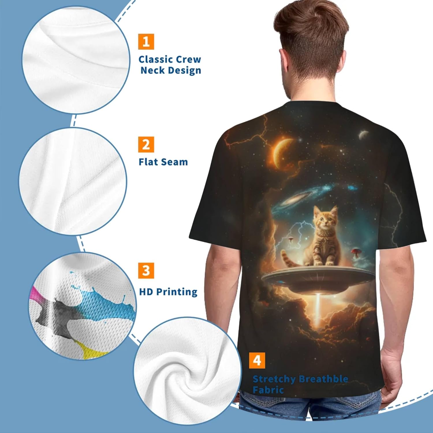 3D Pattern Print T-Shirt Breathable Cool Lightweight Flexible Easy to Match Diverse and Stylish - Image 2