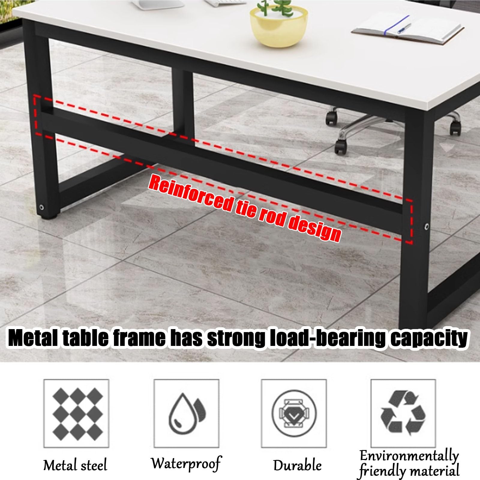 Generisch Moderner Chefschreibtisch, Schlichter Industrie-Computertisch für Zuhause und Büro, 99,9 x 60,4 cm Schreibarbeitsplatz aus Teakholz – stilvolle Schlafzimmer- und Büromöbel