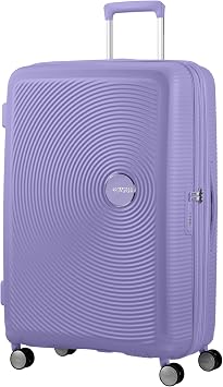 American Tourister Soundbox - Hard Shell Suitcase Large, 77 cm - Trolley Suitcase with 4 Wheels, TSA Lock, Expandable & Light, 97/110L, Lavender (Lavender)