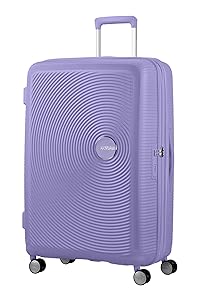 American Tourister Soundbox - Maleta Grande Rígida, 77 cm - Trolley con 4 Ruedas, Cerradura TSA, Expandible y Ligero, 97/110L, Morado (Lavender) - Oferta -39%