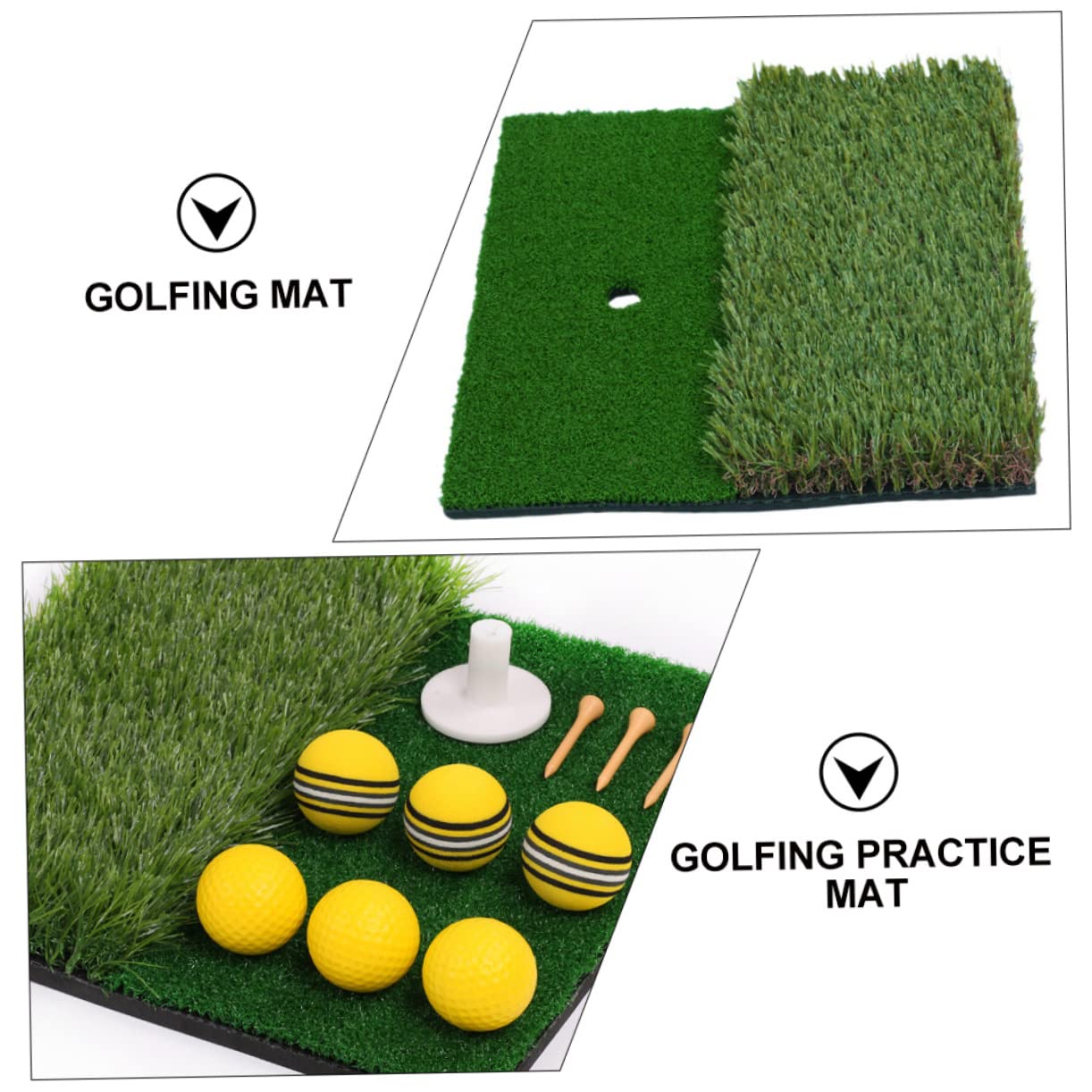 Mipcase 1 Golf Swing Training Aid Mat Mini Golf Pad for Home Practice Realistic Course Feel