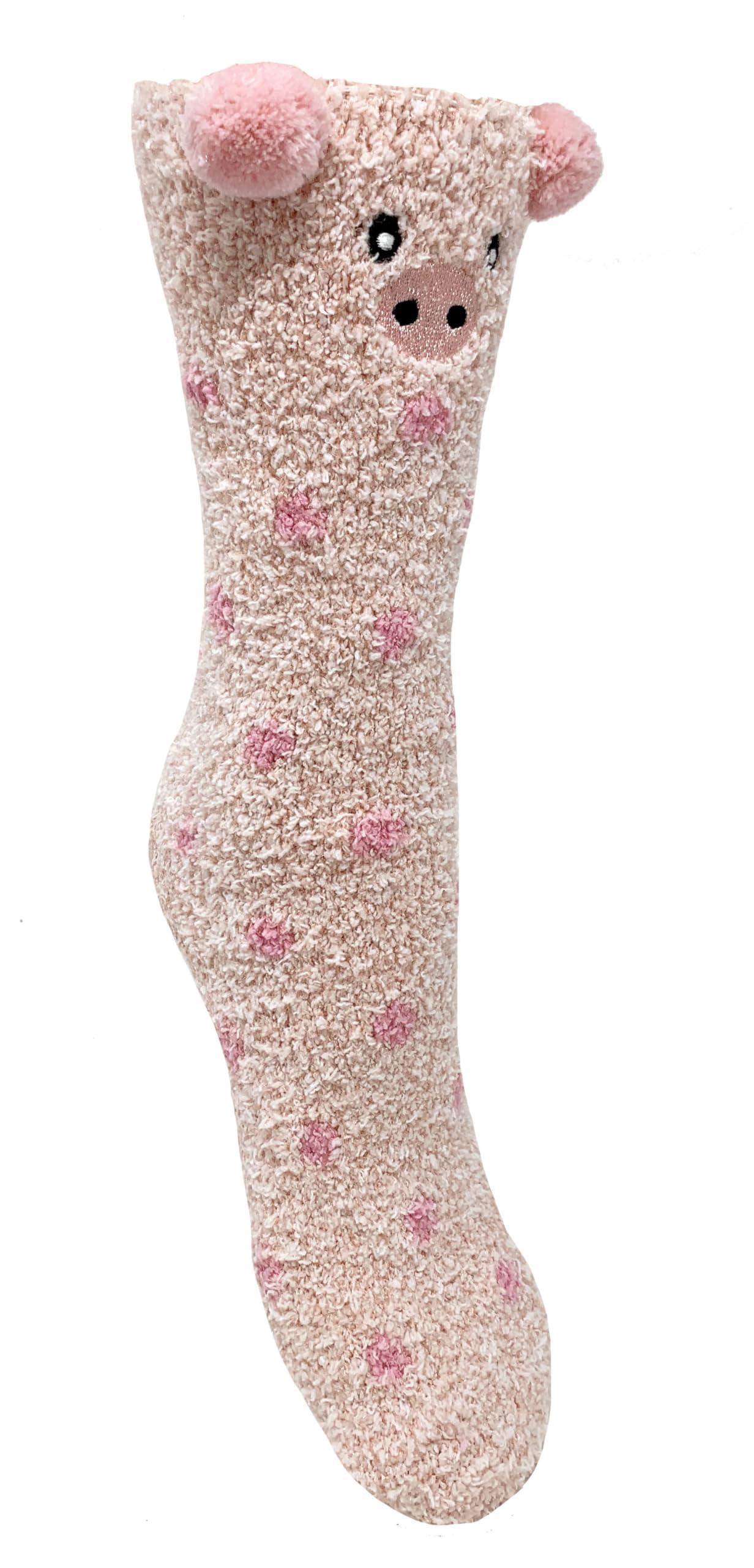 Since 2013 Bramble 1PK ANIMAL FLUFFY COSY SOCKS IN A GIFTBOX (PIG)