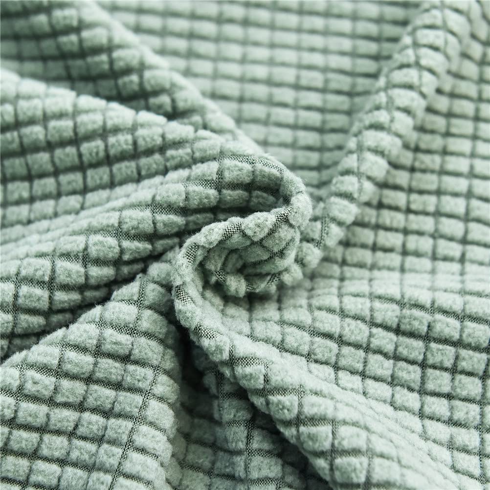 Highdi 2-Teilig Ohrensessel Überzug, Sessel-Überwürfe Ohrensessel Einfarbig Jacquard Verdicken Schonbezüge Bezug Sesselhusse Strandmon Tiger Stuhlbezug mit Armlehne Hohe Rückenlehne (Matcha-Grün)