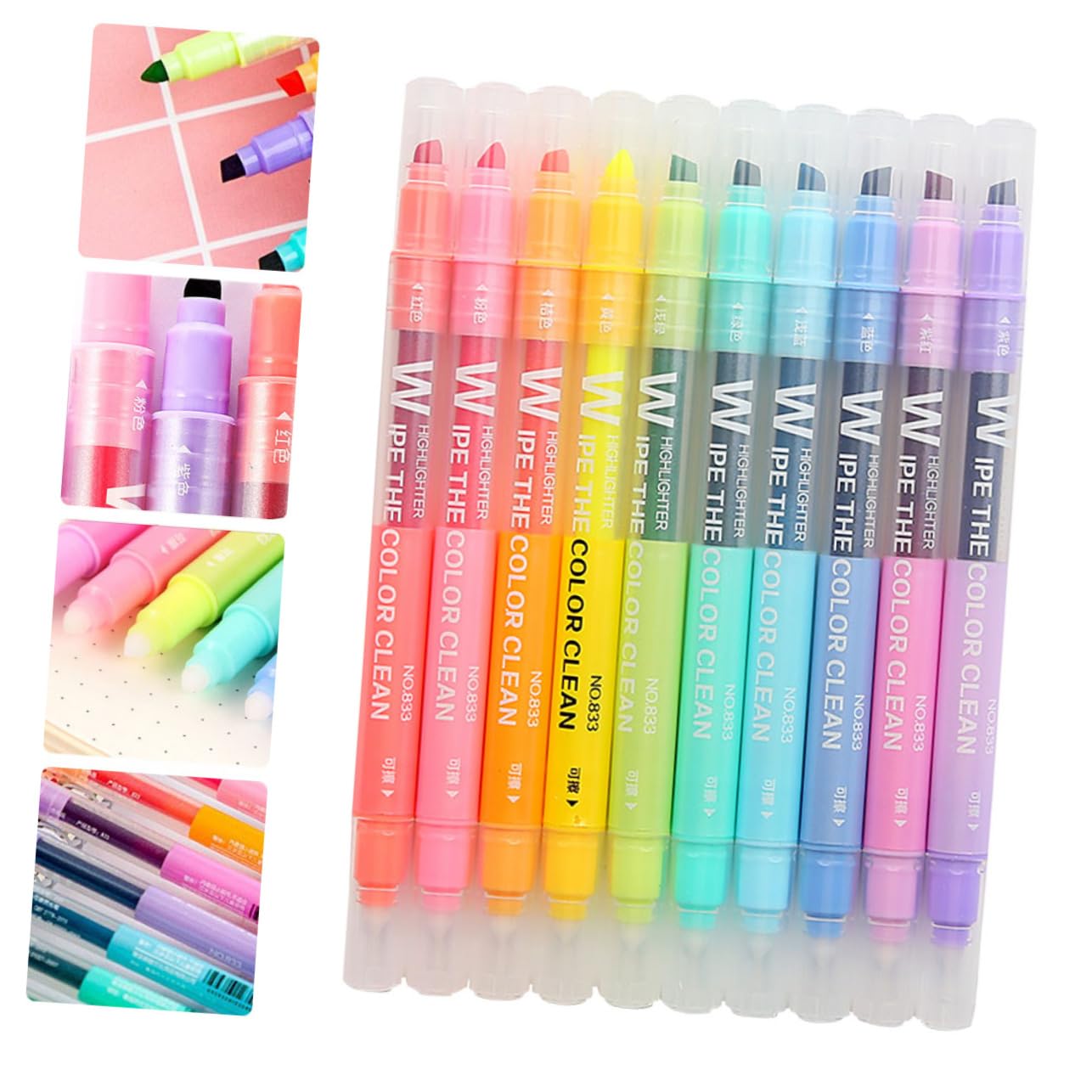 DOITOOL 3 Series Resaltador Borrable Bolígrafos Lindos Bolígrafos Borrables Fluorescente Rotulador Pluma De Escribir Papelería De Estudiantes Iluminador Líquido Pastel 10 Piezas X 3