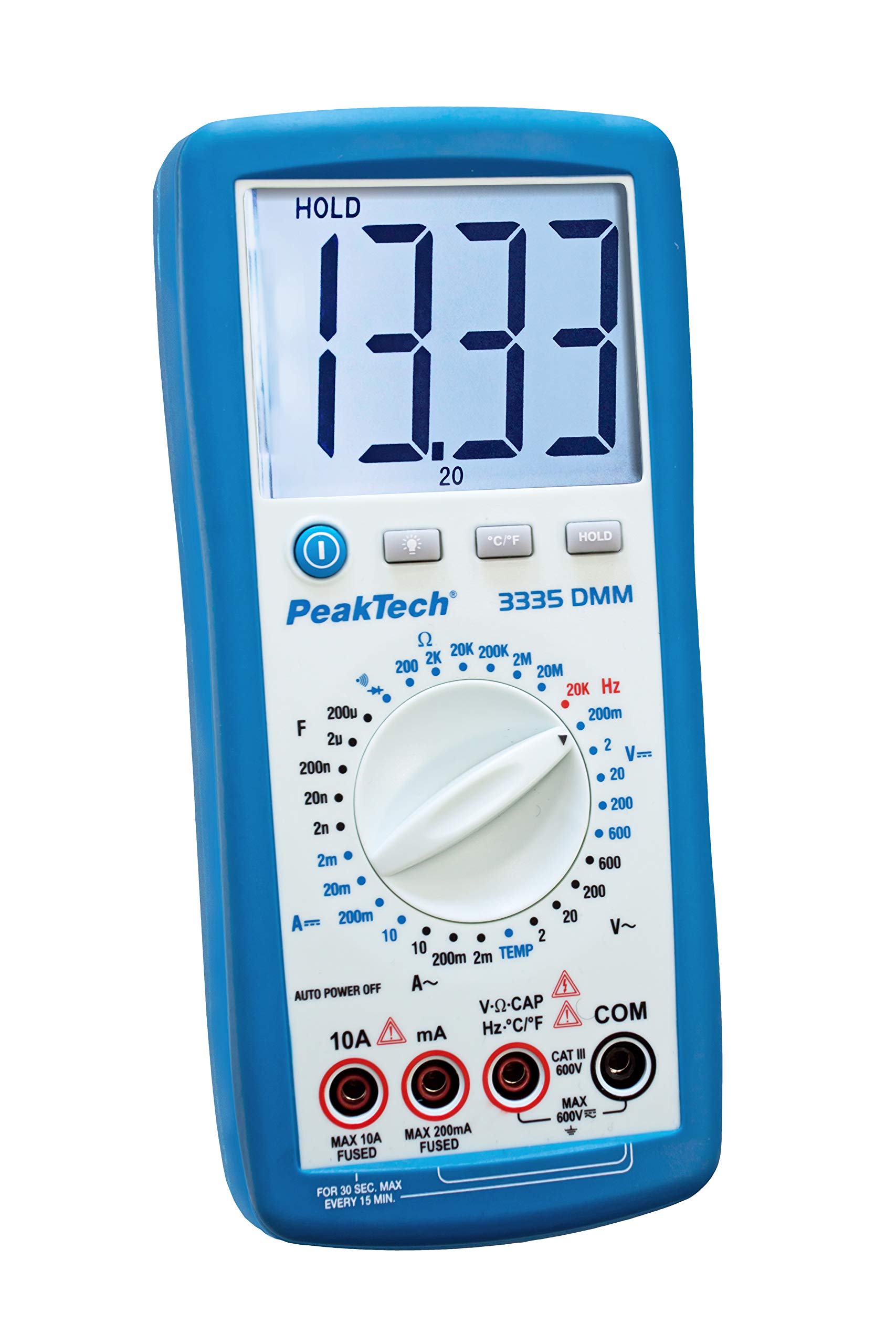 PeakTech P 3335 - Multimetr Cyfrowy ~ 2.000 zliczeń ~ 600V AC/DC ~ 10A AC/DC - zakres pomiarowy