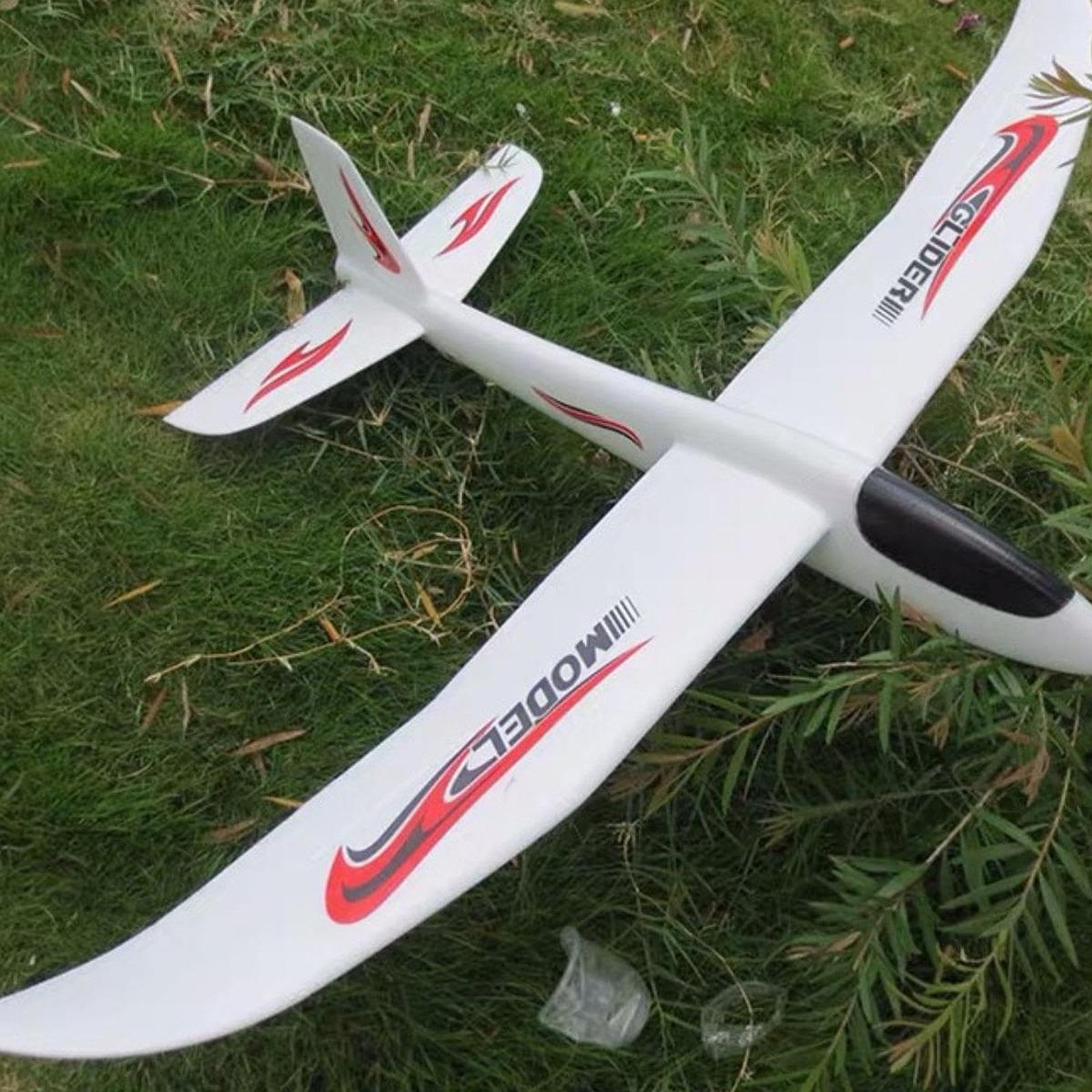 Spielzeugflugzeug Zum Starten, Schaumstoffgleiter, Anfängermodell, Handstart, Eva Material, für Den Außenbereich Geeignet, Ideal für Kinder, Weiß