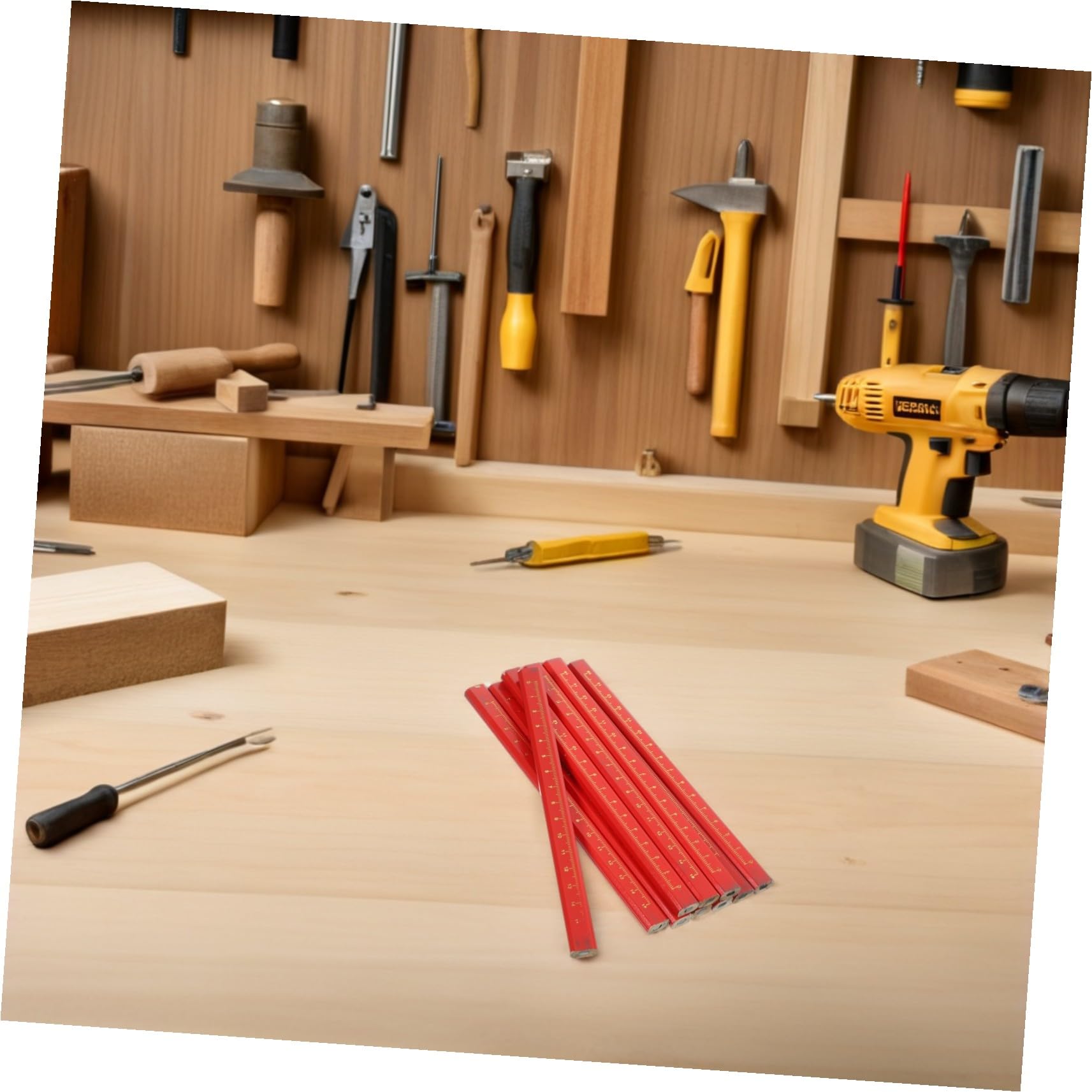 Cabilock 100 Piezas herramientas para trabajar la madera lapiz lápices para trabajar la madera Red