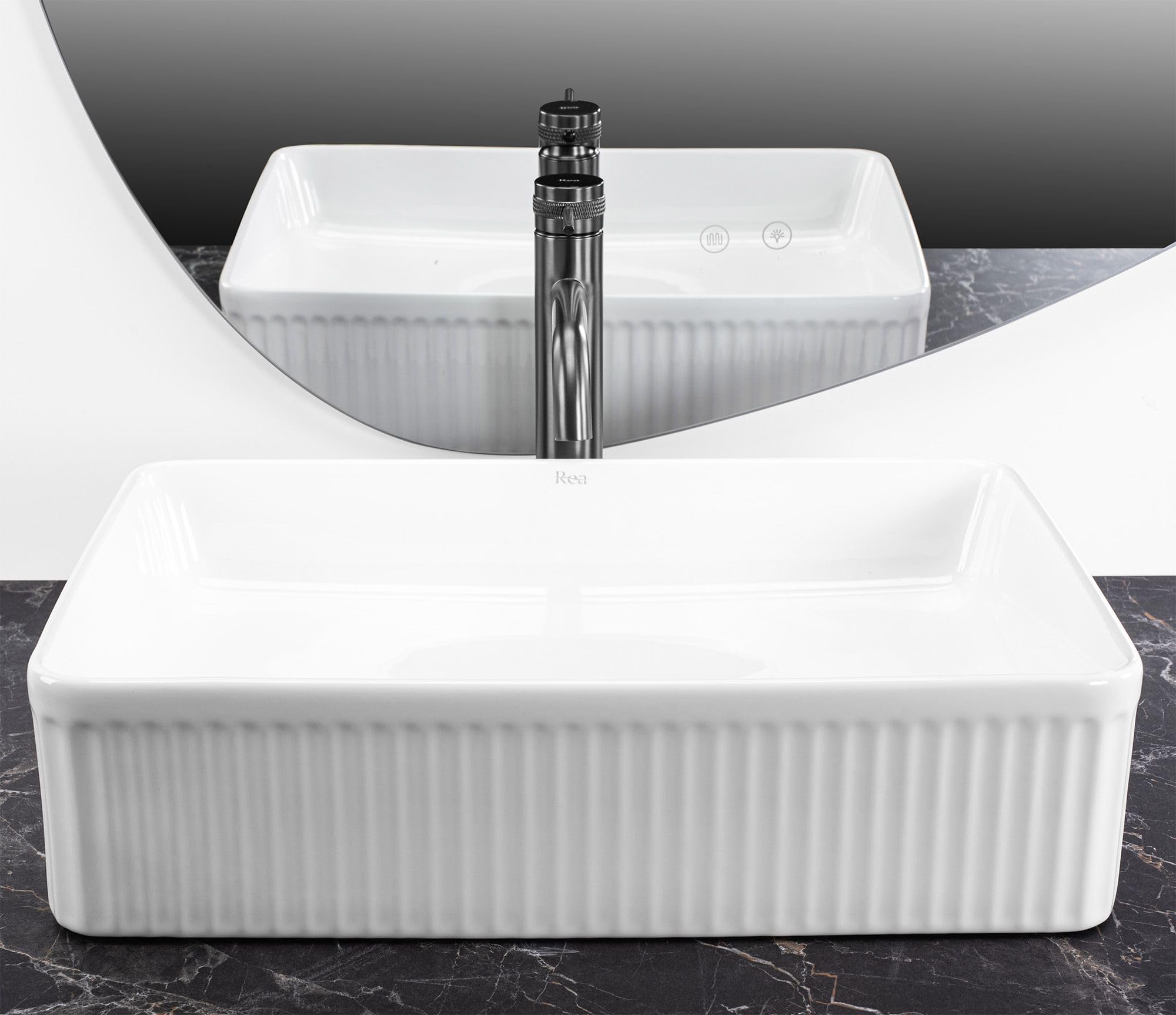 Lavabo Sobre Encimera Rea Fiorella Blanco