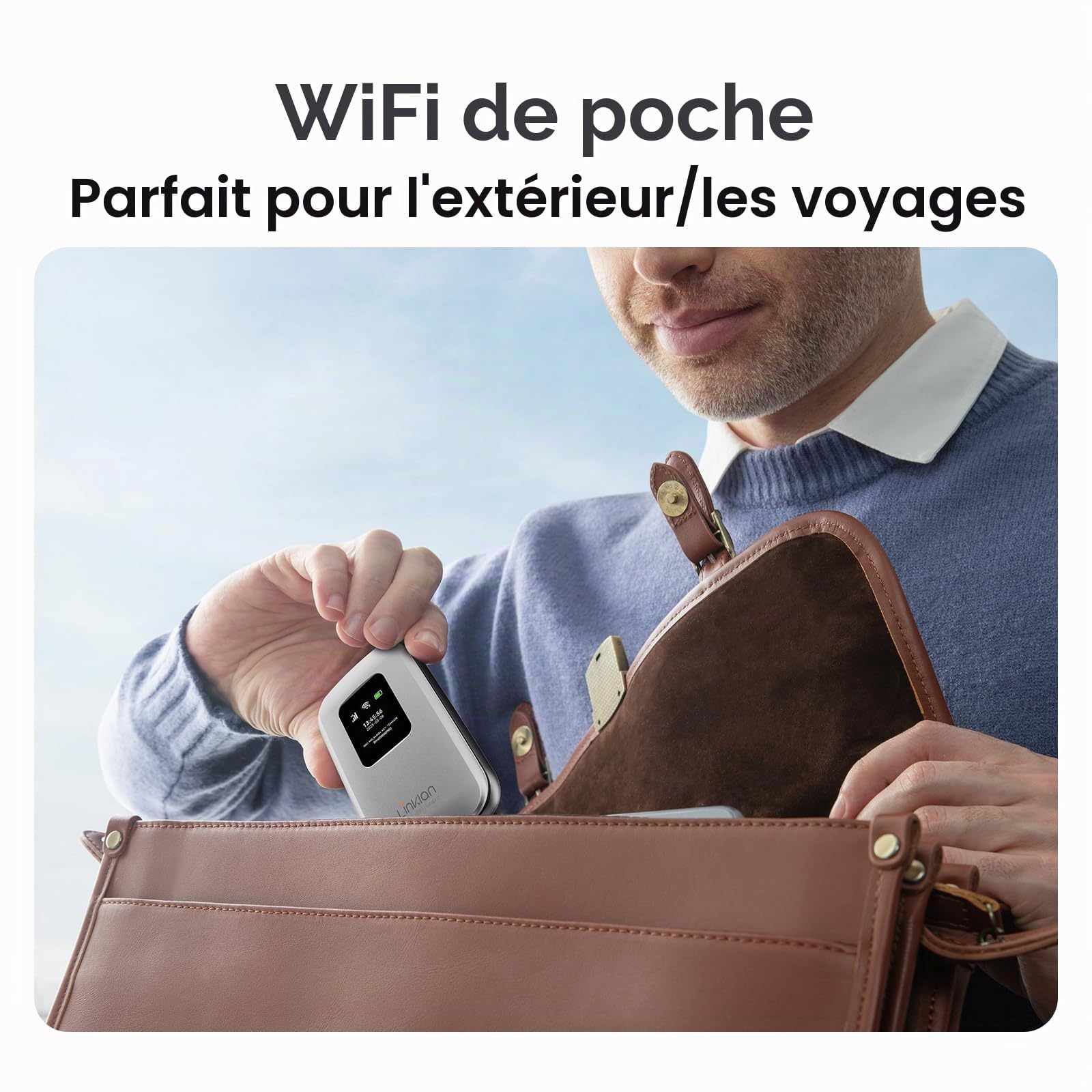 Hotspot mobile portable - eSIM Global WiFi Hotspot, aucune carte SIM/contrat nécessaire, 16 appareils, plus de 180 pays, routeur sans fil compact pour les voyages internationaux et d'affaires 【15