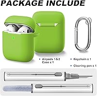 Vista 255 de Funda para AirPods Pro con kit de limpieza, funda de silicona suave para Apple AirPod Pro de 1ª/2ª generación, accesorios de funda AirPods Pro/Pro 2