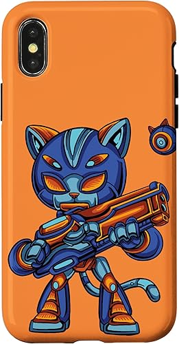Miniatura 7 de iPhone 13 Pro Max Soldier Alien Cat Robot Outer Space Bright Colorful Cartoon Case